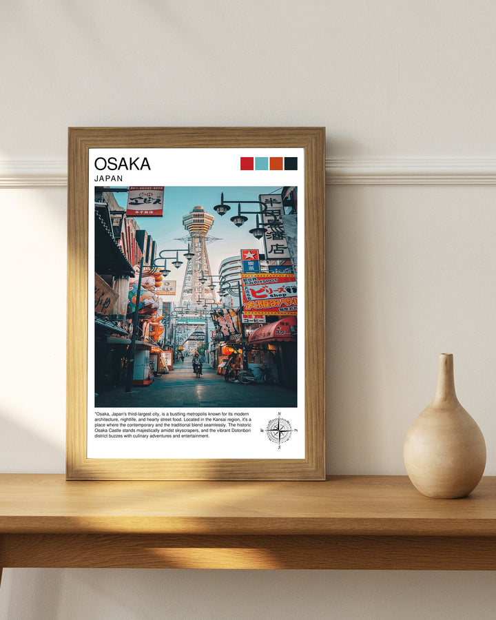 Osaka Japan Travel Poster Osaka