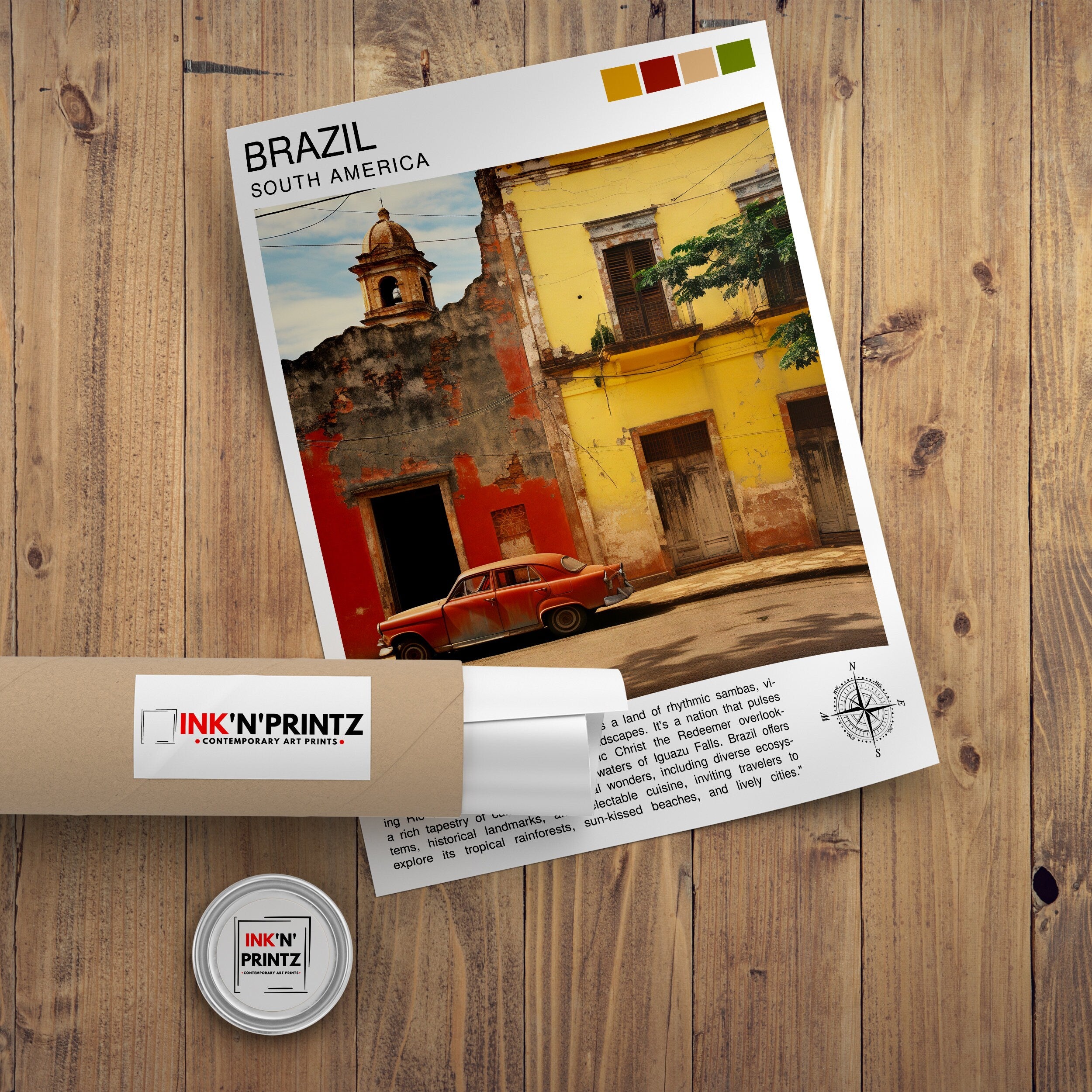Brazil South America Travel Print Brazil Wall Decor Brazil Poster South America Travel Prints Brazil Art Print Brazil Illustration Brazil