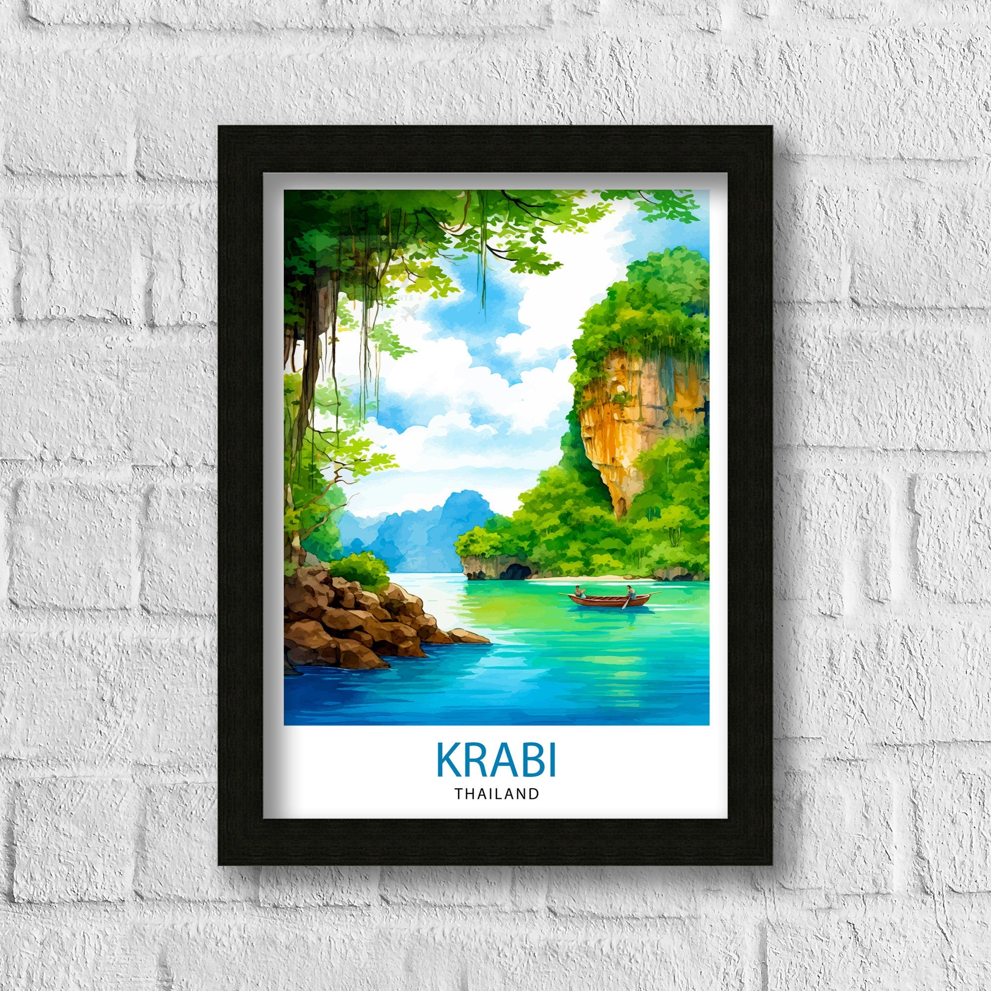 Krabi Thailand Travel Print Krabi Wall Decor Krabi Poster Thailand Travel Prints Krabi Art Print Krabi Illustration Krabi Wall Art Thailand
