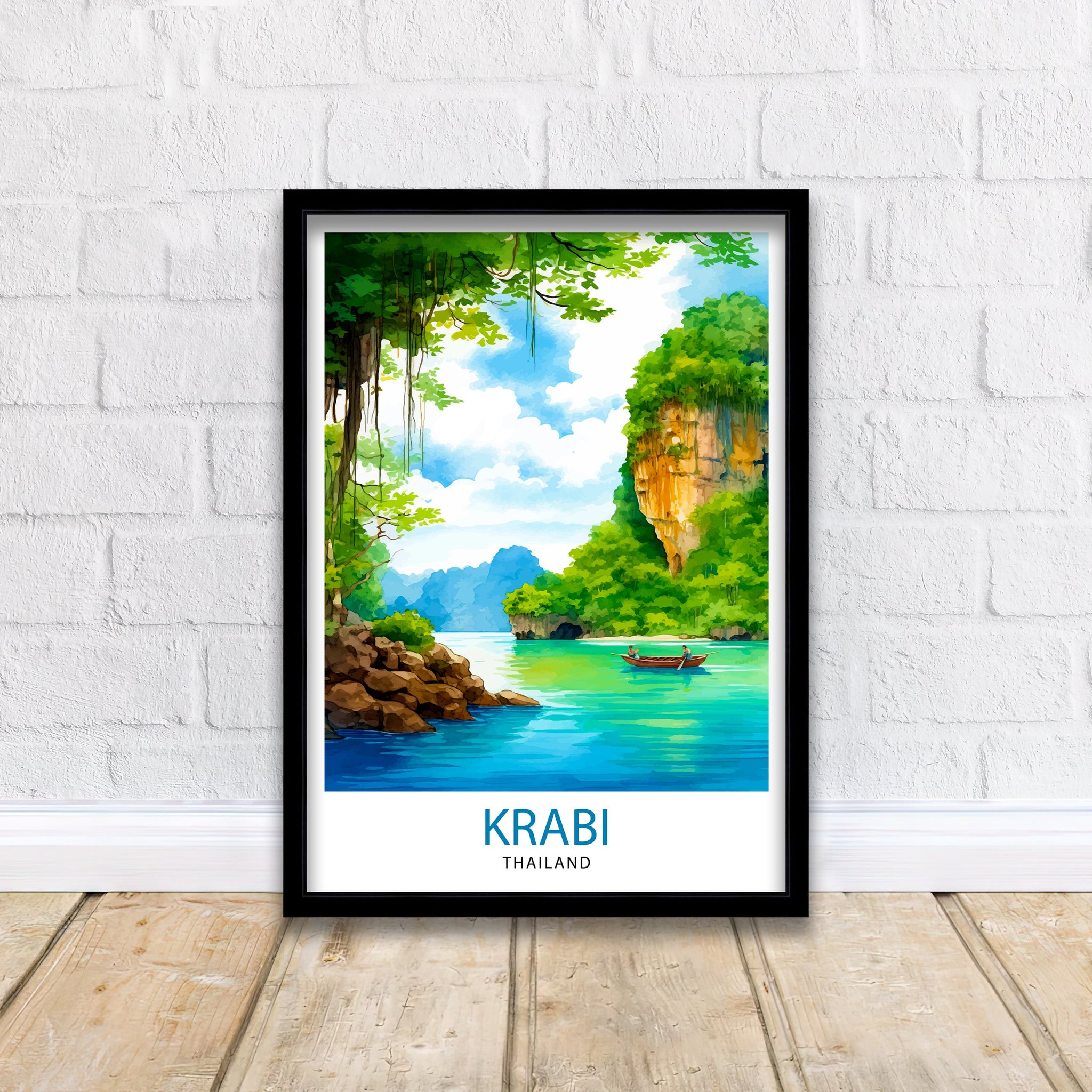 Krabi Thailand Travel Print Krabi Wall Decor Krabi Poster Thailand Travel Prints Krabi Art Print Krabi Illustration Krabi Wall Art Thailand
