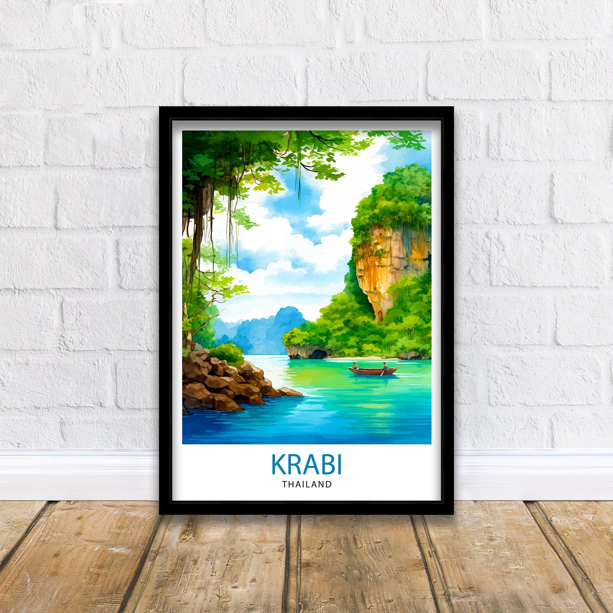 Krabi Thailand Travel Print Krabi Wall Decor Krabi Poster Thailand Travel Prints Krabi Art Print Krabi Illustration Krabi Wall Art Thailand