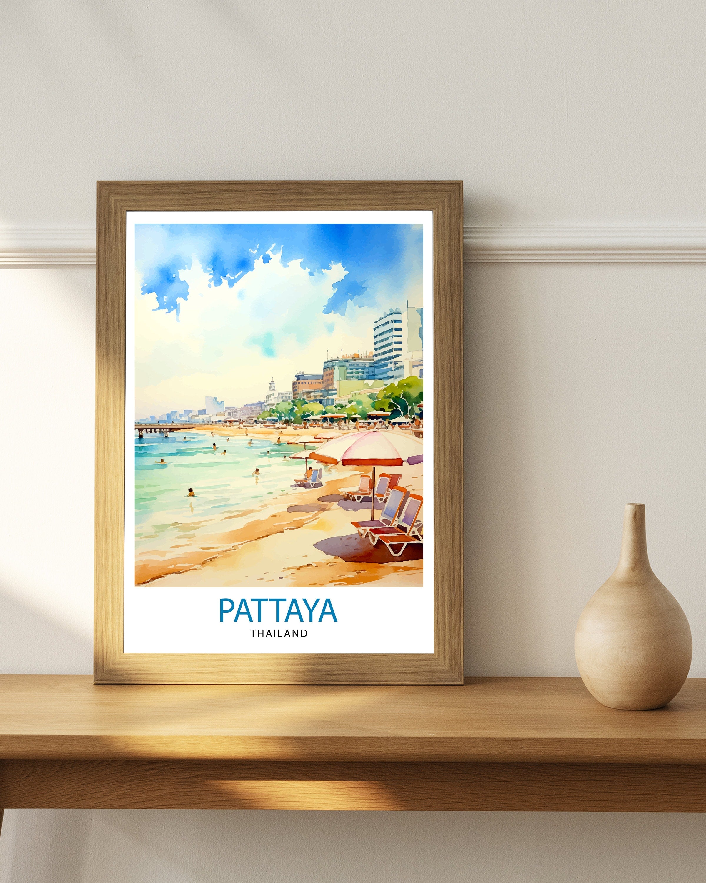 Pattaya Thailand Travel Print Pattaya Wall Decor Pattaya Poster Thailand Travel Prints Pattaya Art Print Pattaya Illustration Pattaya Wall