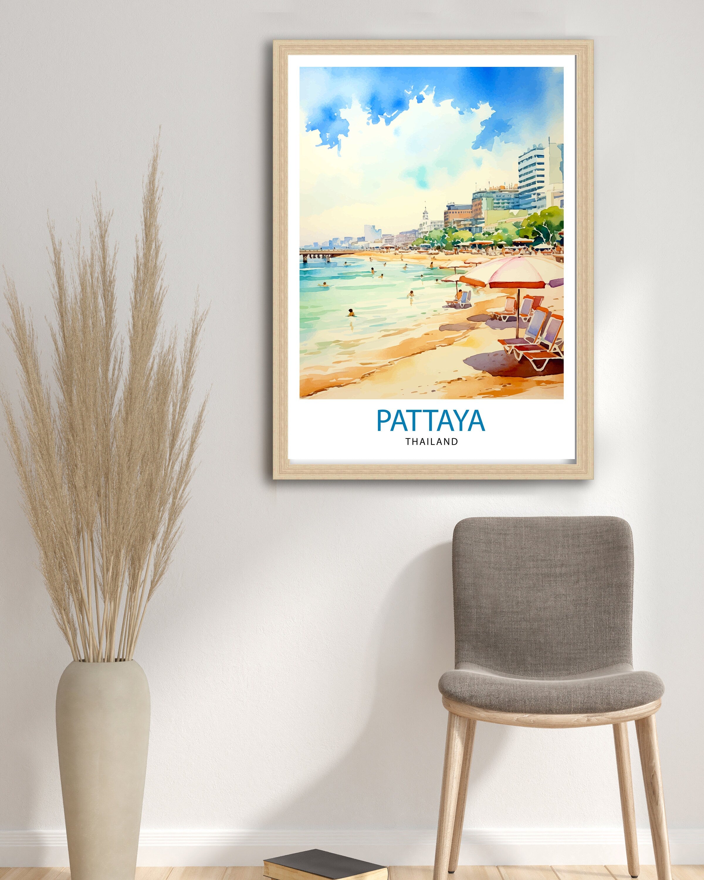 Pattaya Thailand Travel Print Pattaya Wall Decor Pattaya Poster Thailand Travel Prints Pattaya Art Print Pattaya Illustration Pattaya Wall