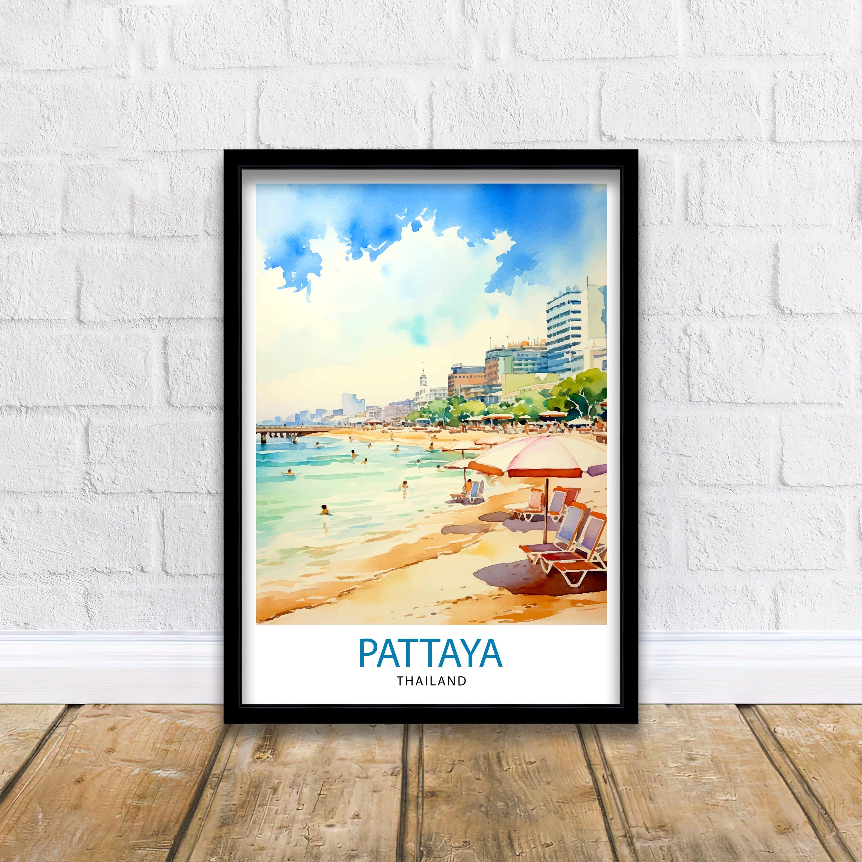 Pattaya Thailand Travel Print Pattaya Wall Decor Pattaya Poster Thailand Travel Prints Pattaya Art Print Pattaya Illustration Pattaya Wall