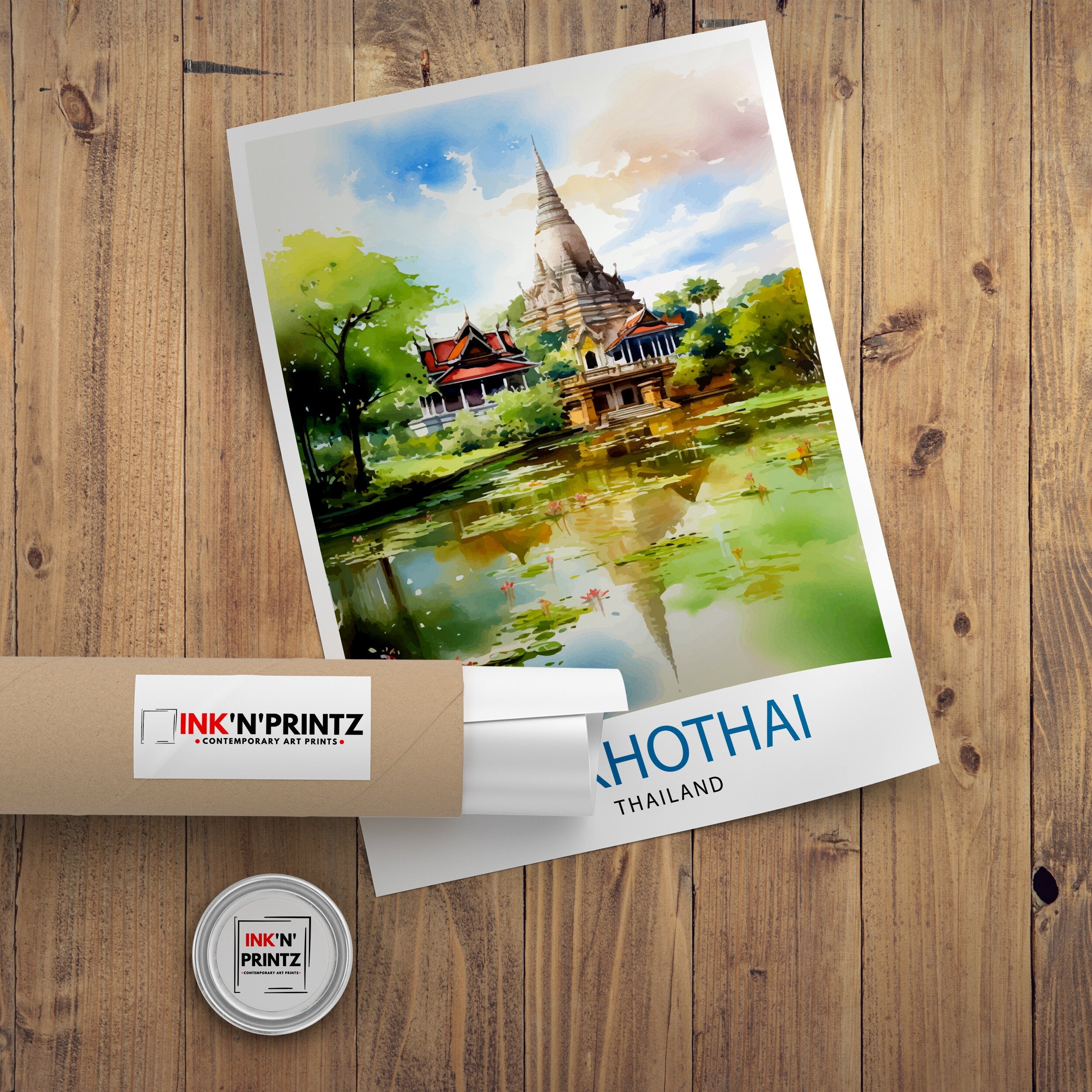 Sukhothai Thailand Travel Print Sukhothai Wall Decor Sukhothai Poster Thailand Travel Prints Sukhothai Art Print Sukhothai Illustration