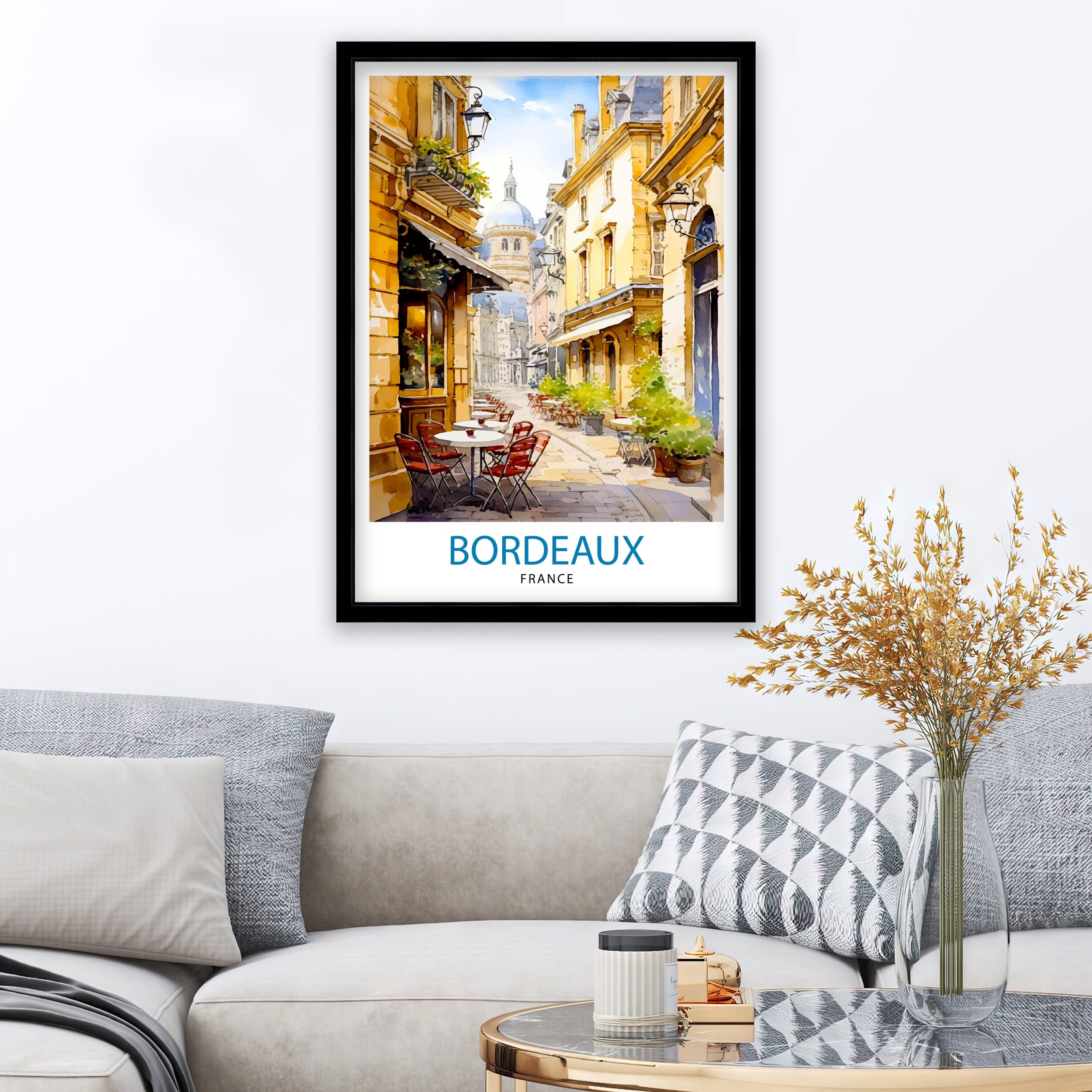 Bordeaux France Travel Print Bordeaux Wall Decor Bordeaux Poster France Travel Prints Bordeaux Art Print Bordeaux Illustration Bordeaux