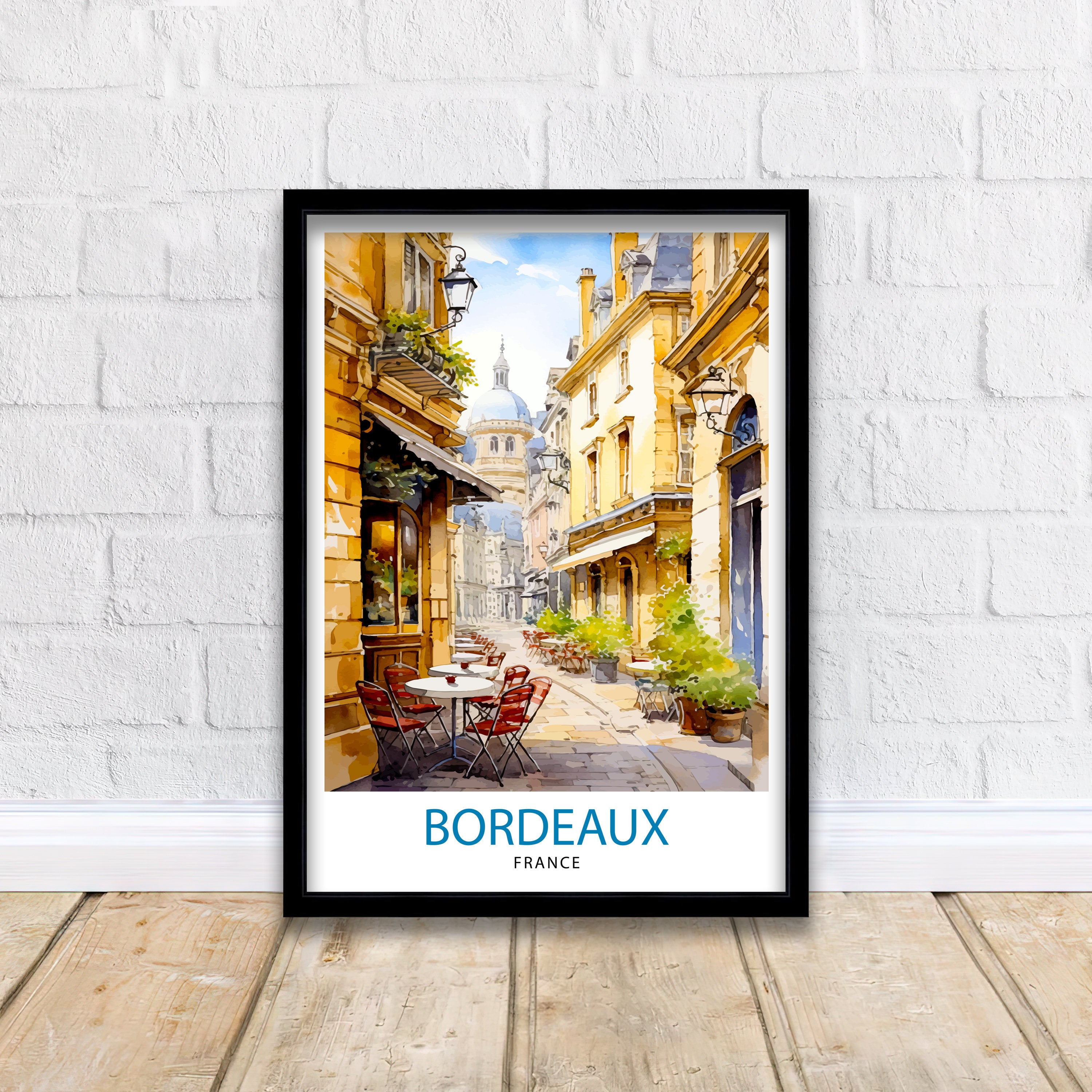 Bordeaux France Travel Print Bordeaux Wall Decor Bordeaux Poster France Travel Prints Bordeaux Art Print Bordeaux Illustration Bordeaux