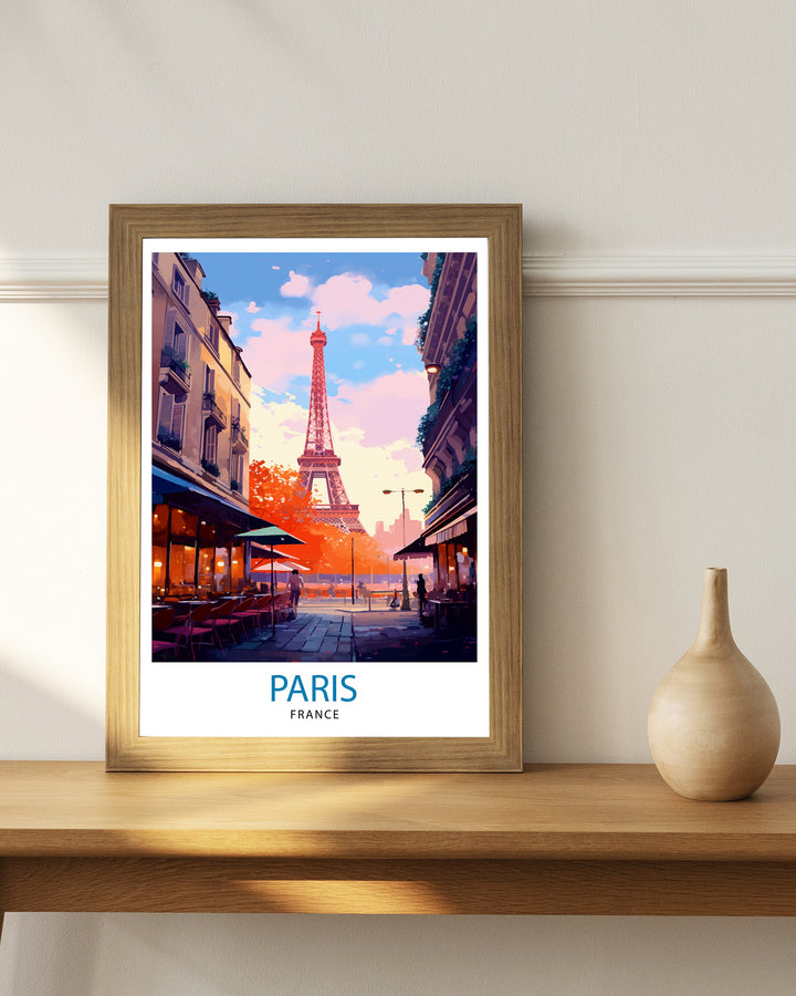 Paris France Travel Poster Paris Wall Art Eiffel Tower Art France Travel Poster Paris Home Decor French Illustration Parisian Art Poster