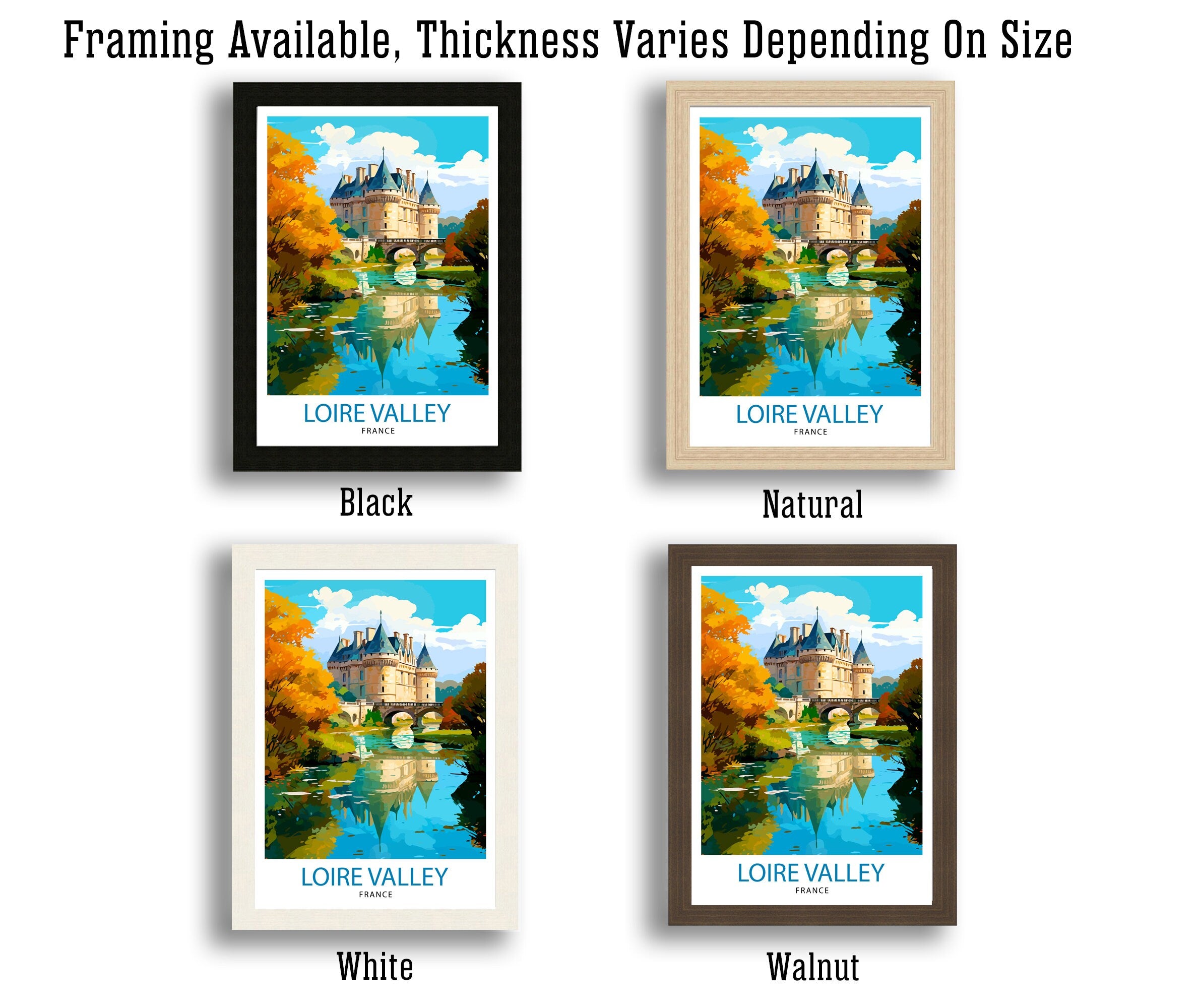 Loire Valley Travel Print Wall Decor Loire Valley Poster France Travel Prints Loire Valley Art Print Loire Valley Illustration Loire Valley
