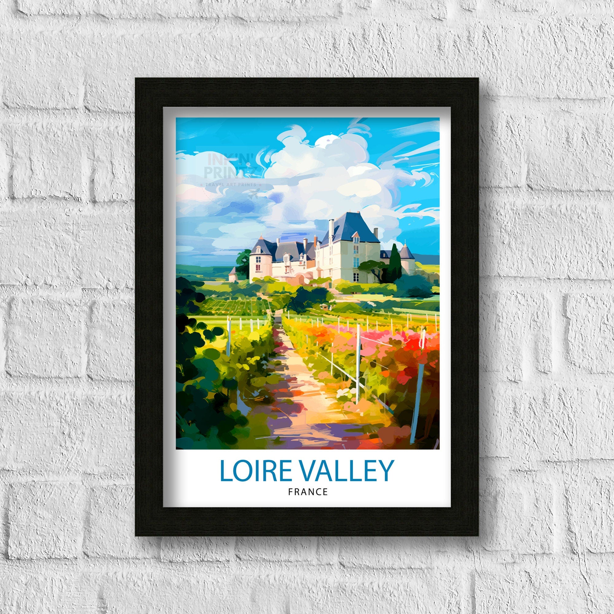 Loire Valley France Travel Print France Wall Decor Loire Valley Poster Châteaux de la Loire Prints France Art Print Loire Valley