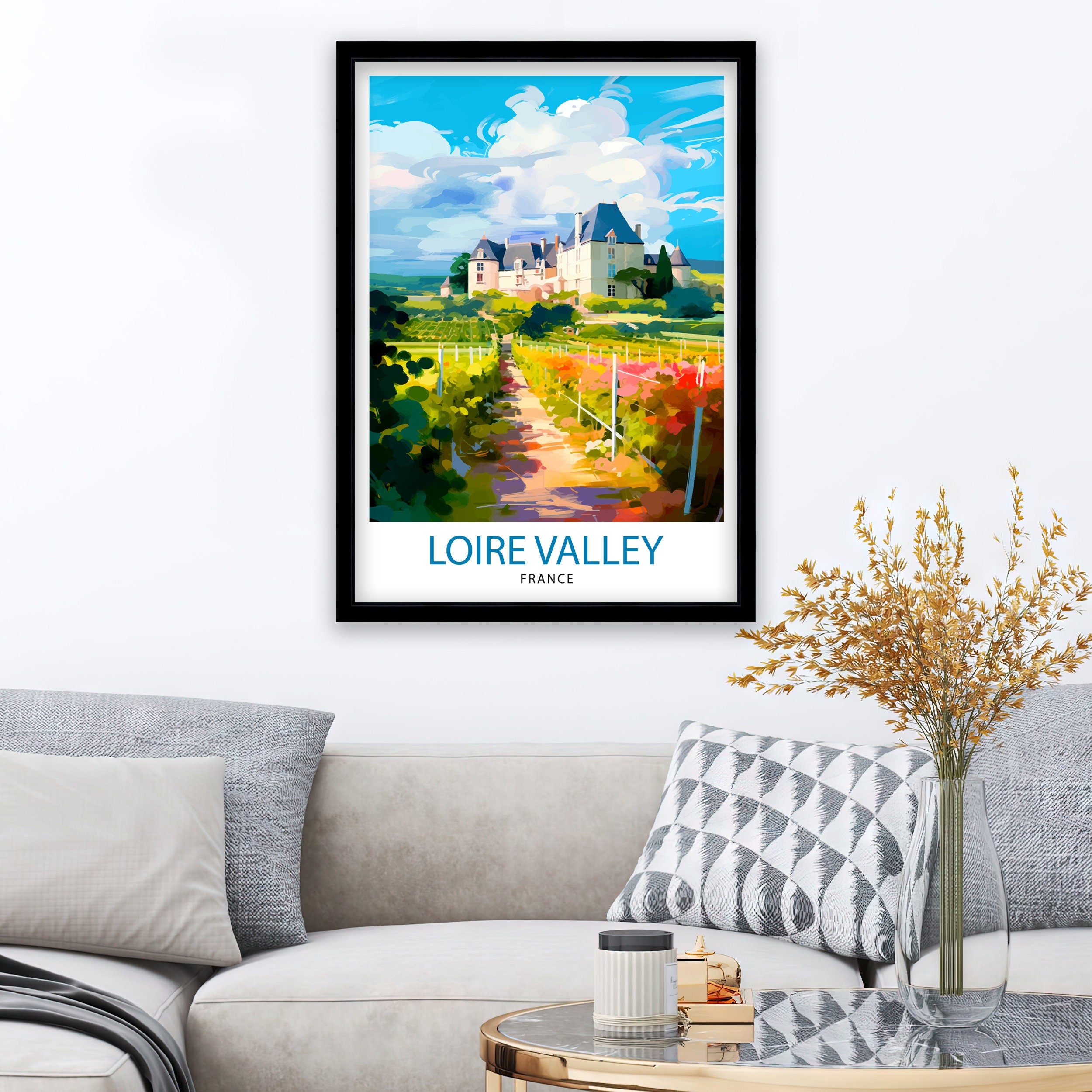Loire Valley France Travel Print France Wall Decor Loire Valley Poster Châteaux de la Loire Prints France Art Print Loire Valley