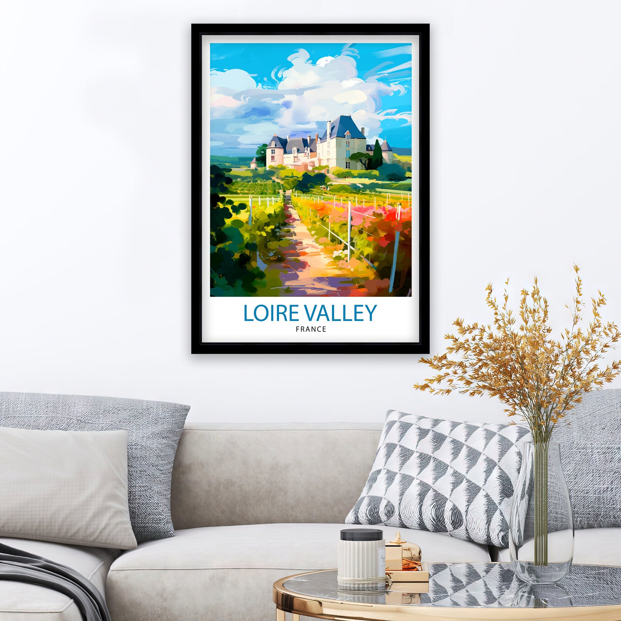 Loire Valley France Travel Print France Wall Decor Loire Valley Poster Châteaux de la Loire Prints France Art Print Loire Valley