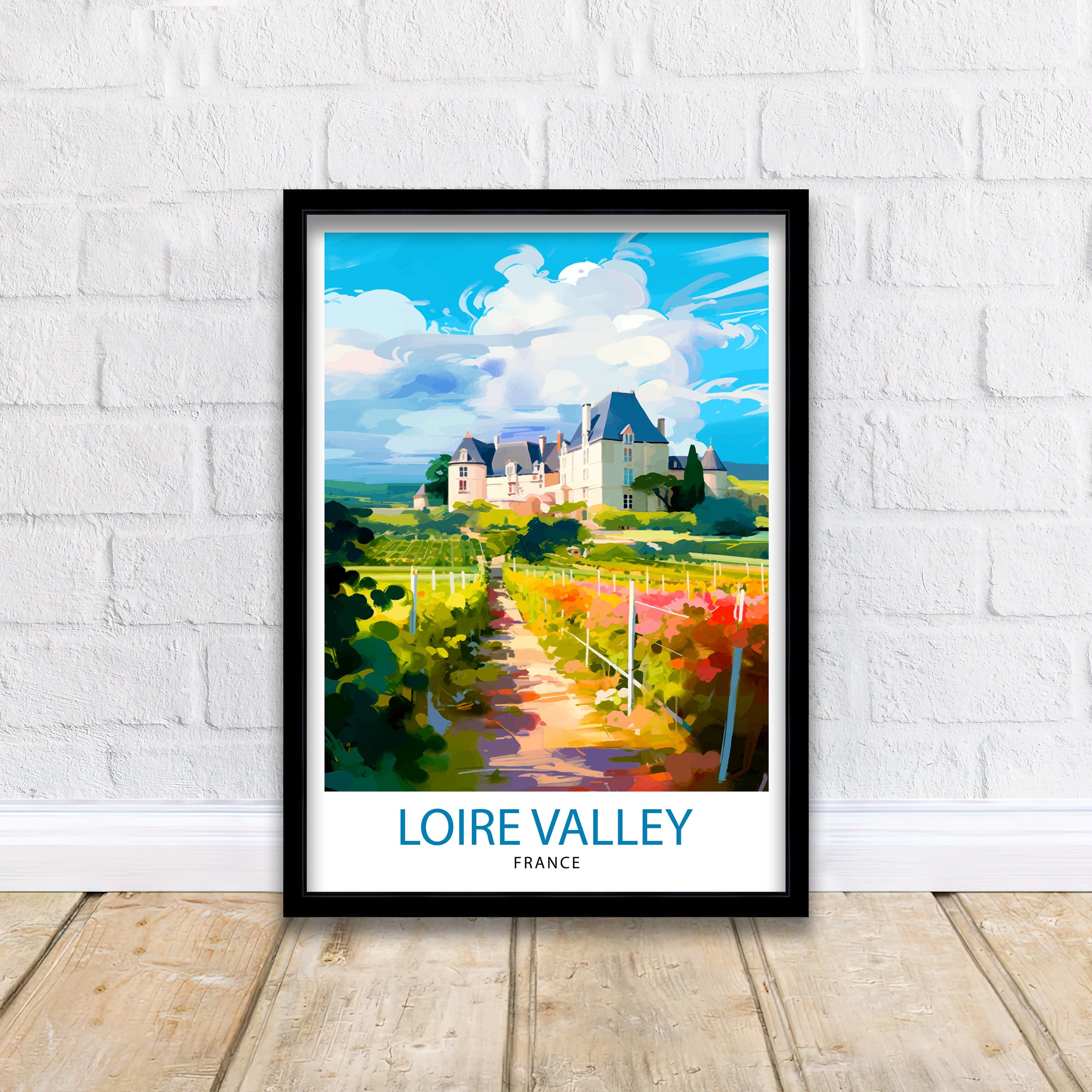 Loire Valley France Travel Print France Wall Decor Loire Valley Poster Châteaux de la Loire Prints France Art Print Loire Valley
