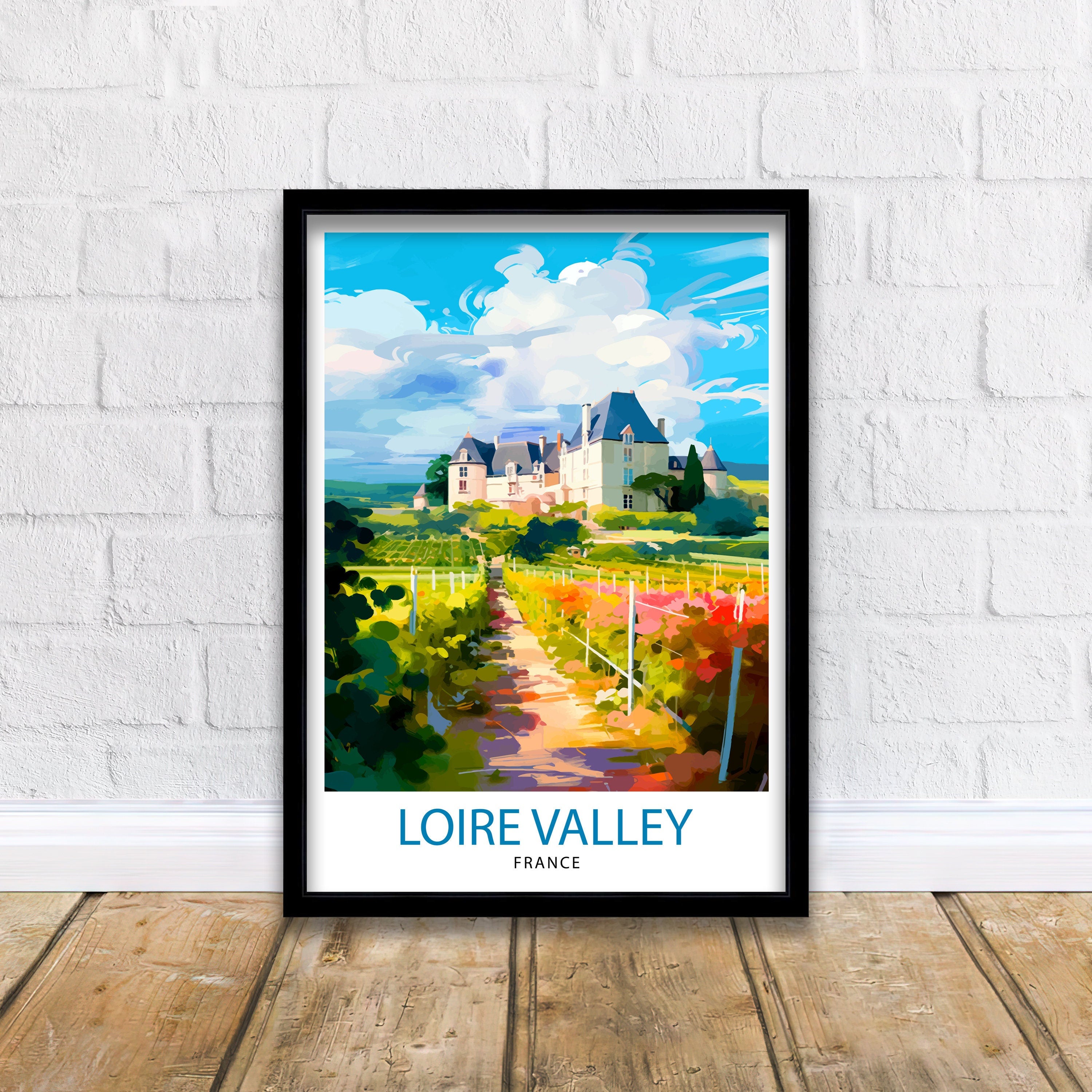 Loire Valley France Travel Print France Wall Decor Loire Valley Poster Châteaux de la Loire Prints France Art Print Loire Valley
