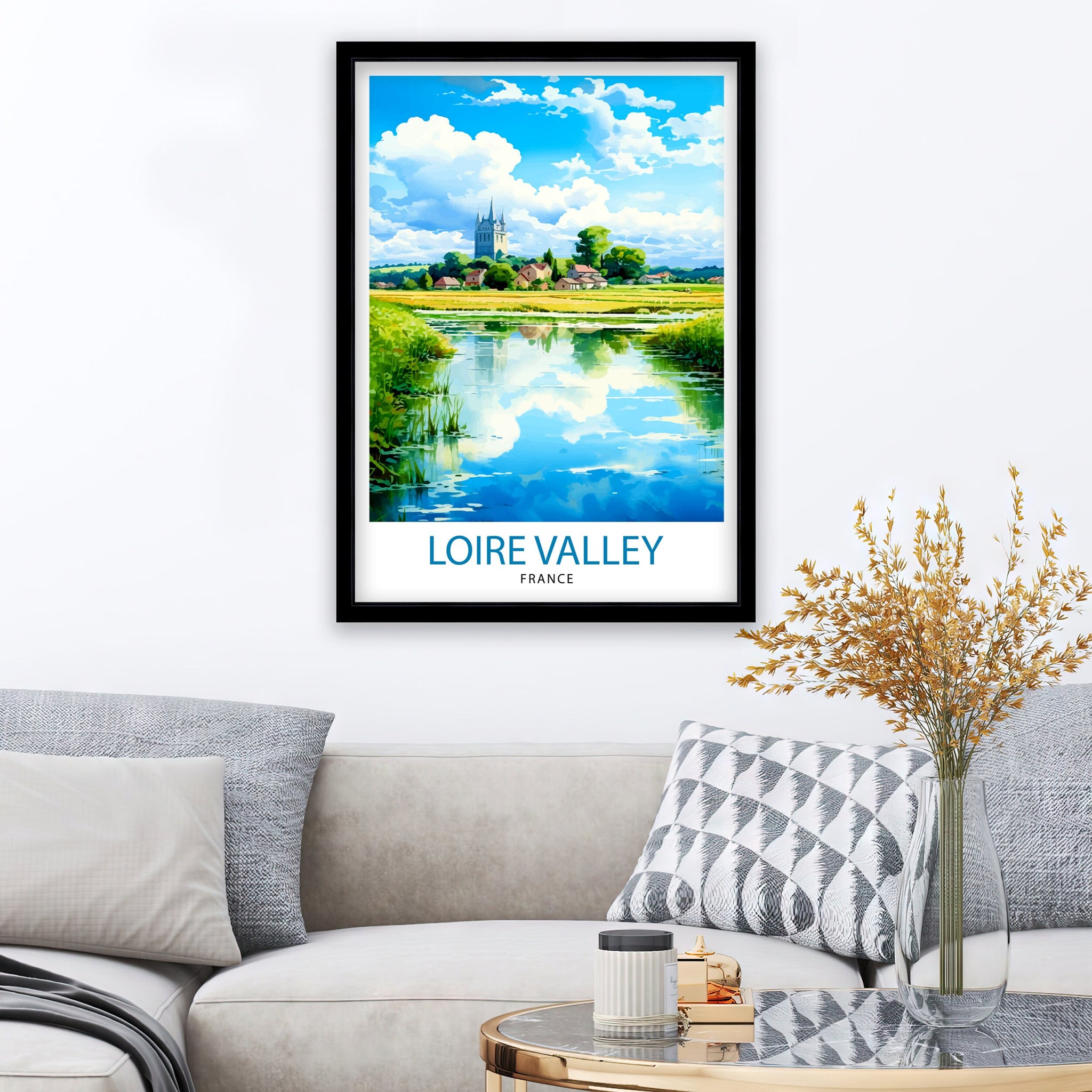 Loire Valley Travel Print Wall Decor Loire Valley Poster France Travel Prints Loire Valley Art Print Loire Valley Illustration Loire Valley
