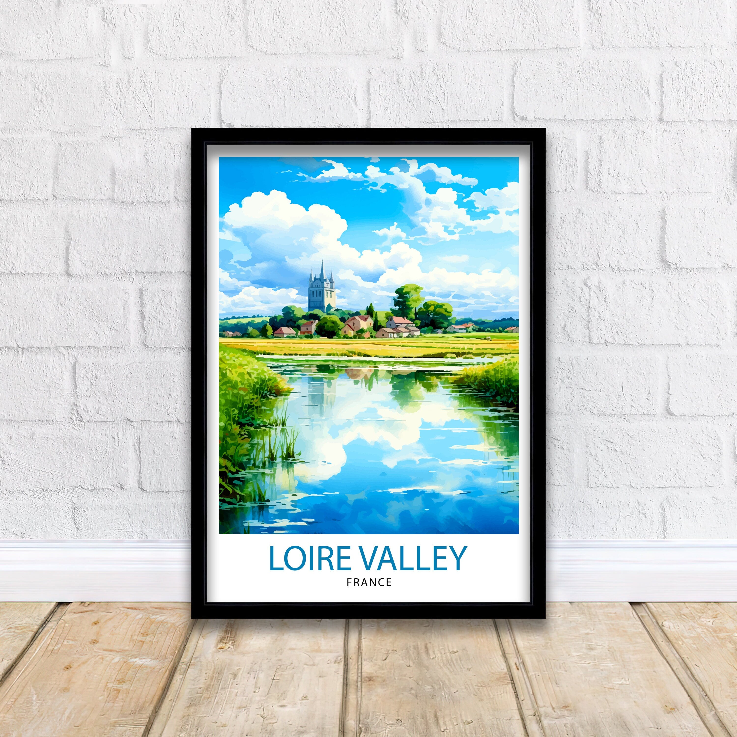 Loire Valley Travel Print Wall Decor Loire Valley Poster France Travel Prints Loire Valley Art Print Loire Valley Illustration Loire Valley