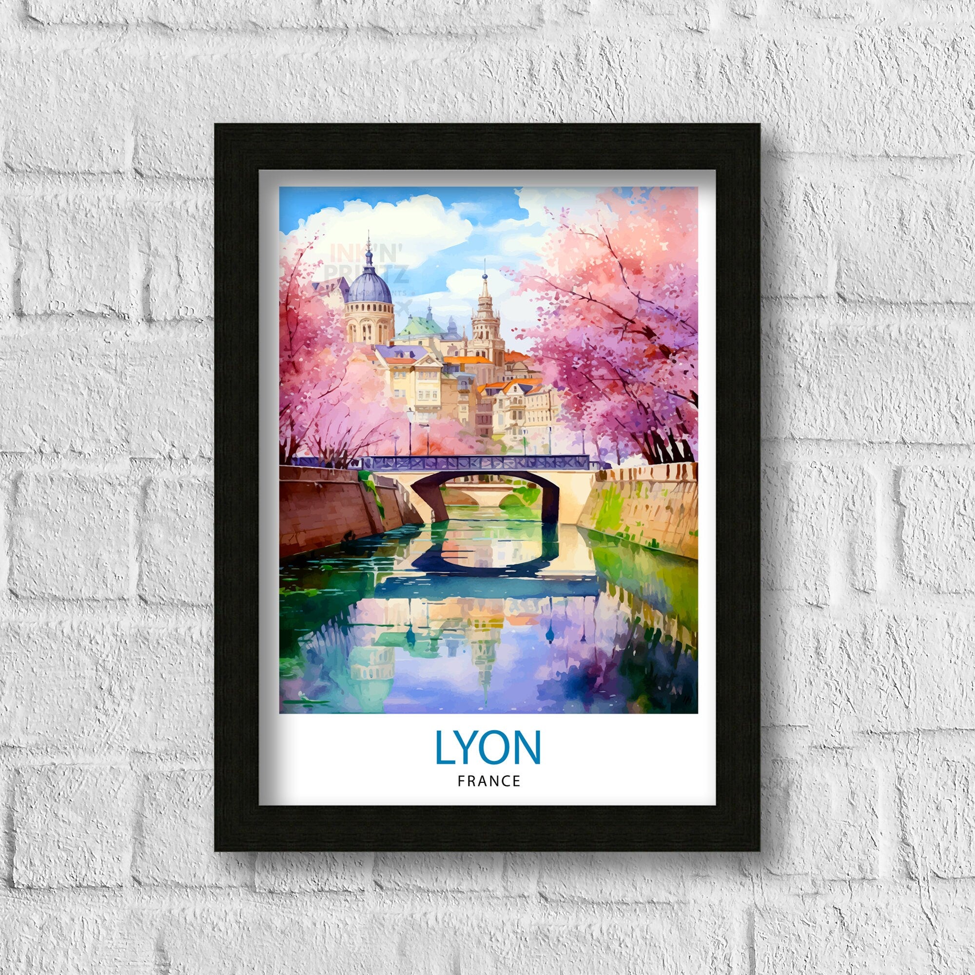 Lyon France Travel Print Lyon Wall Decor Lyon Poster France Travel Prints Lyon Art Print Lyon Illustration Lyon Wall Art - France Print