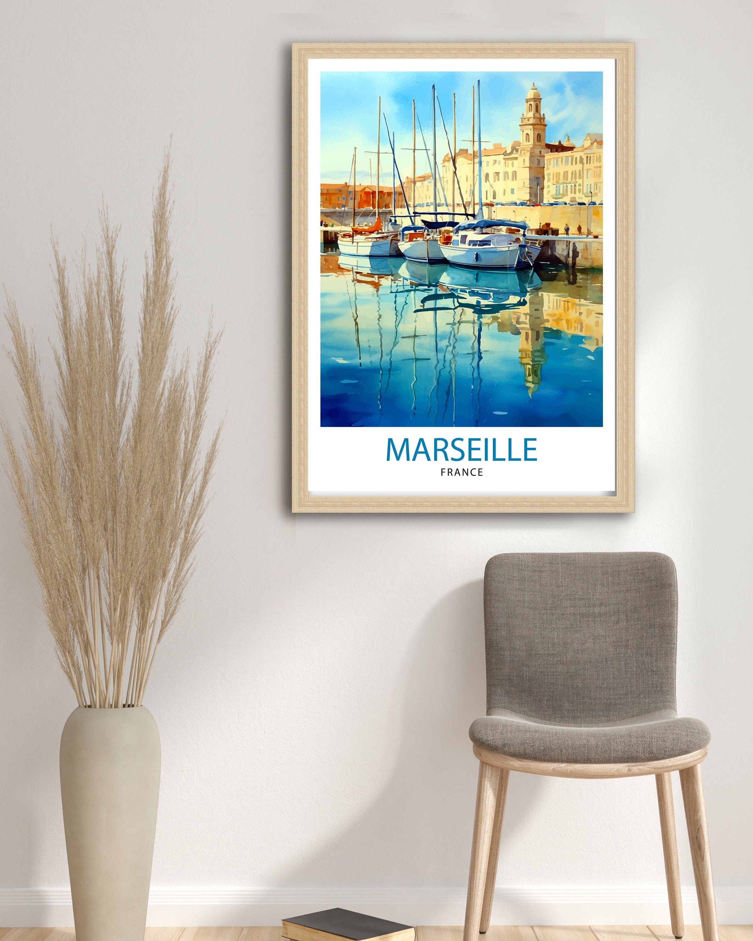 Marseille France Travel Print Marseille Wall Decor Marseille Poster France Travel Prints Marseille Art Print Marseille Illustration