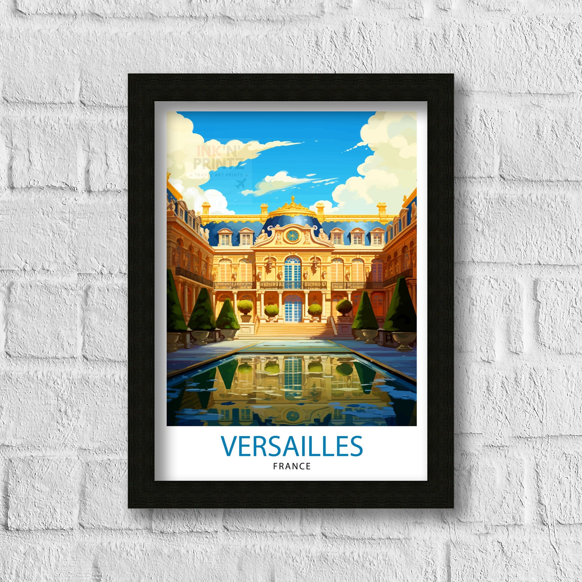 Versailles France Travel Print Versailles Wall Decor Versailles Poster France Travel Prints Versailles Art Print Versailles Illustration
