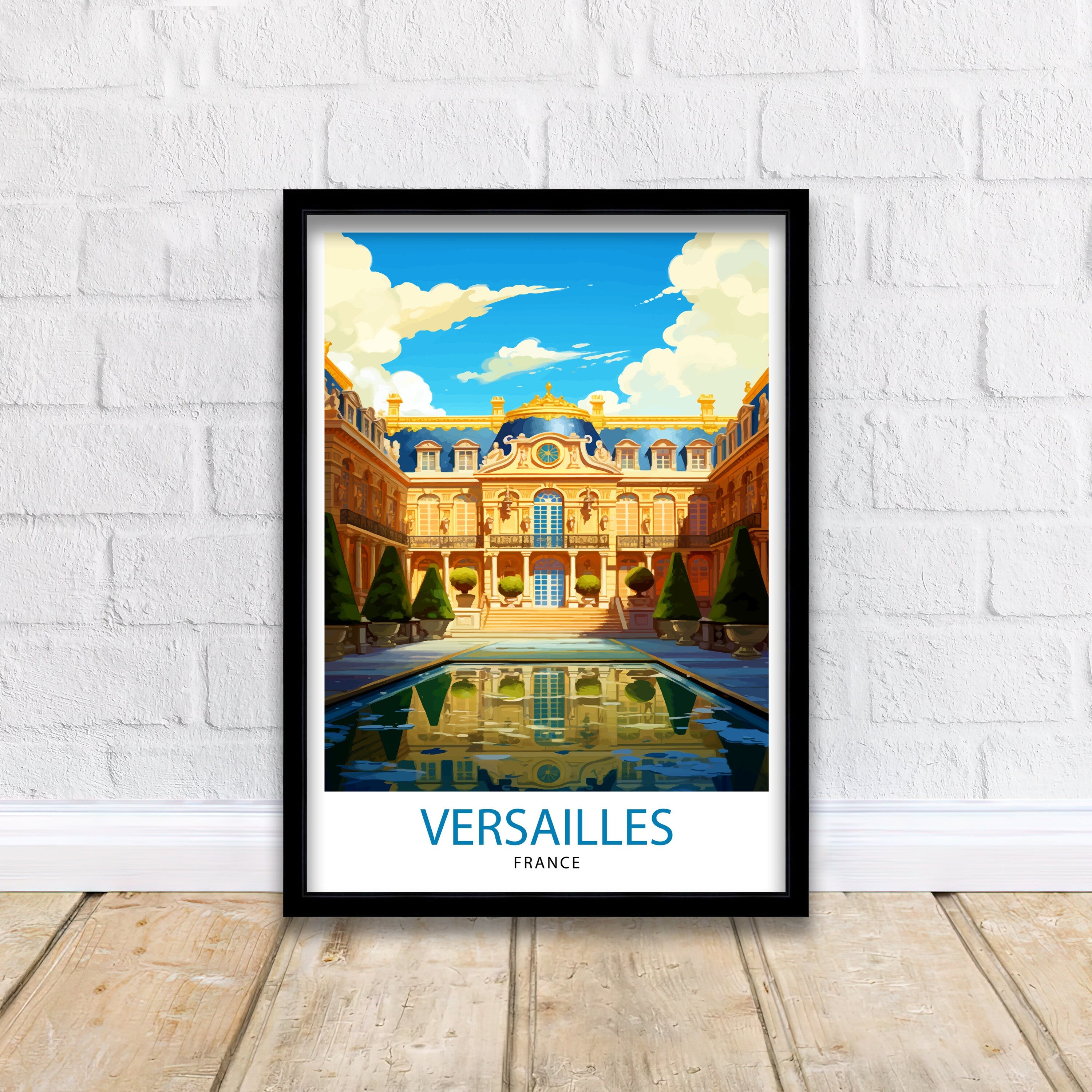 Versailles France Travel Print Versailles Wall Decor Versailles Poster France Travel Prints Versailles Art Print Versailles Illustration