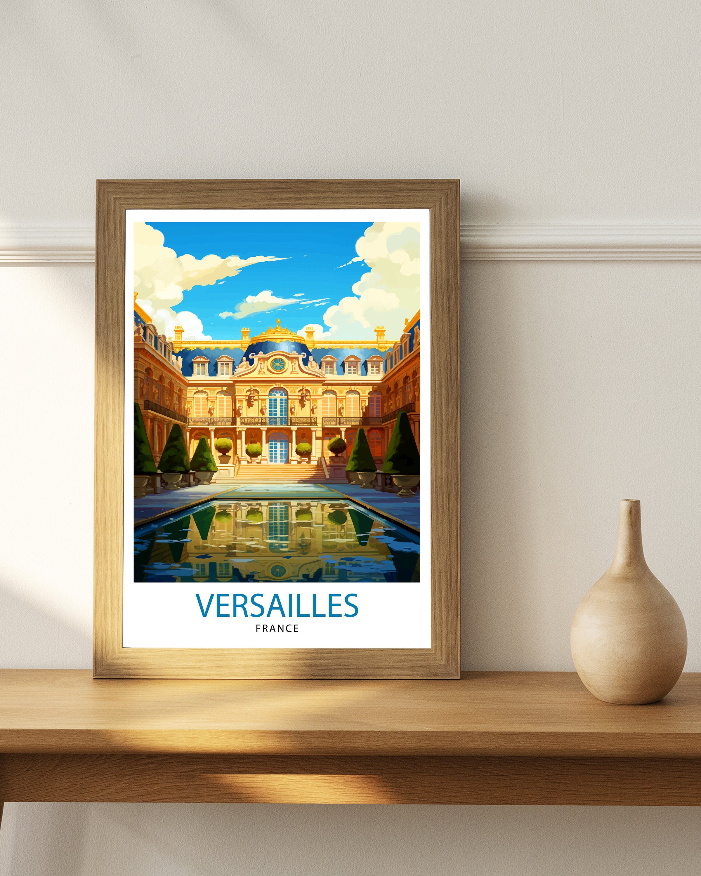 Versailles France Travel Print Versailles Wall Decor Versailles Poster France Travel Prints Versailles Art Print Versailles Illustration