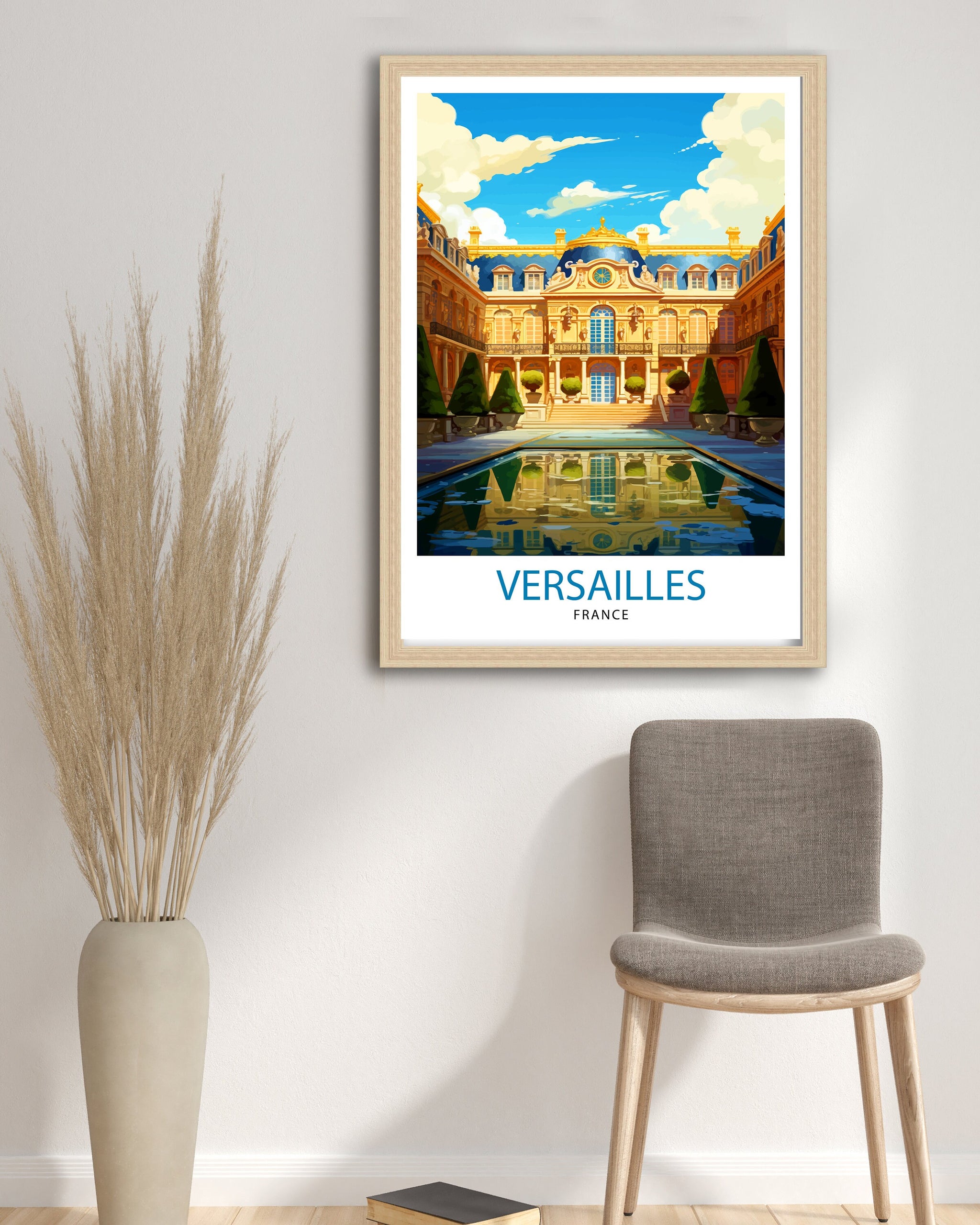 Versailles France Travel Print Versailles Wall Decor Versailles Poster France Travel Prints Versailles Art Print Versailles Illustration