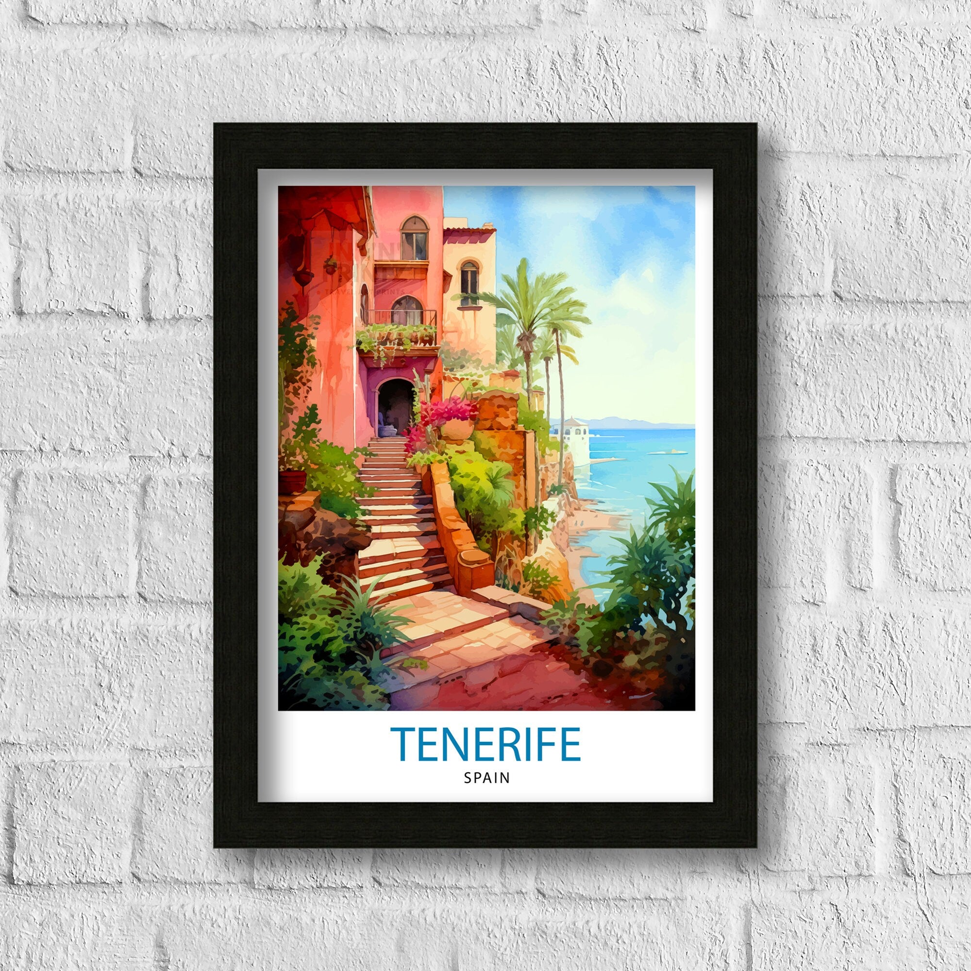 Tenerife Spain Travel Print Tenerife Wall Decor Tenerife Home Living Decor Tenerife Illustration Travel Poster Gift For Tenerife Spain Home