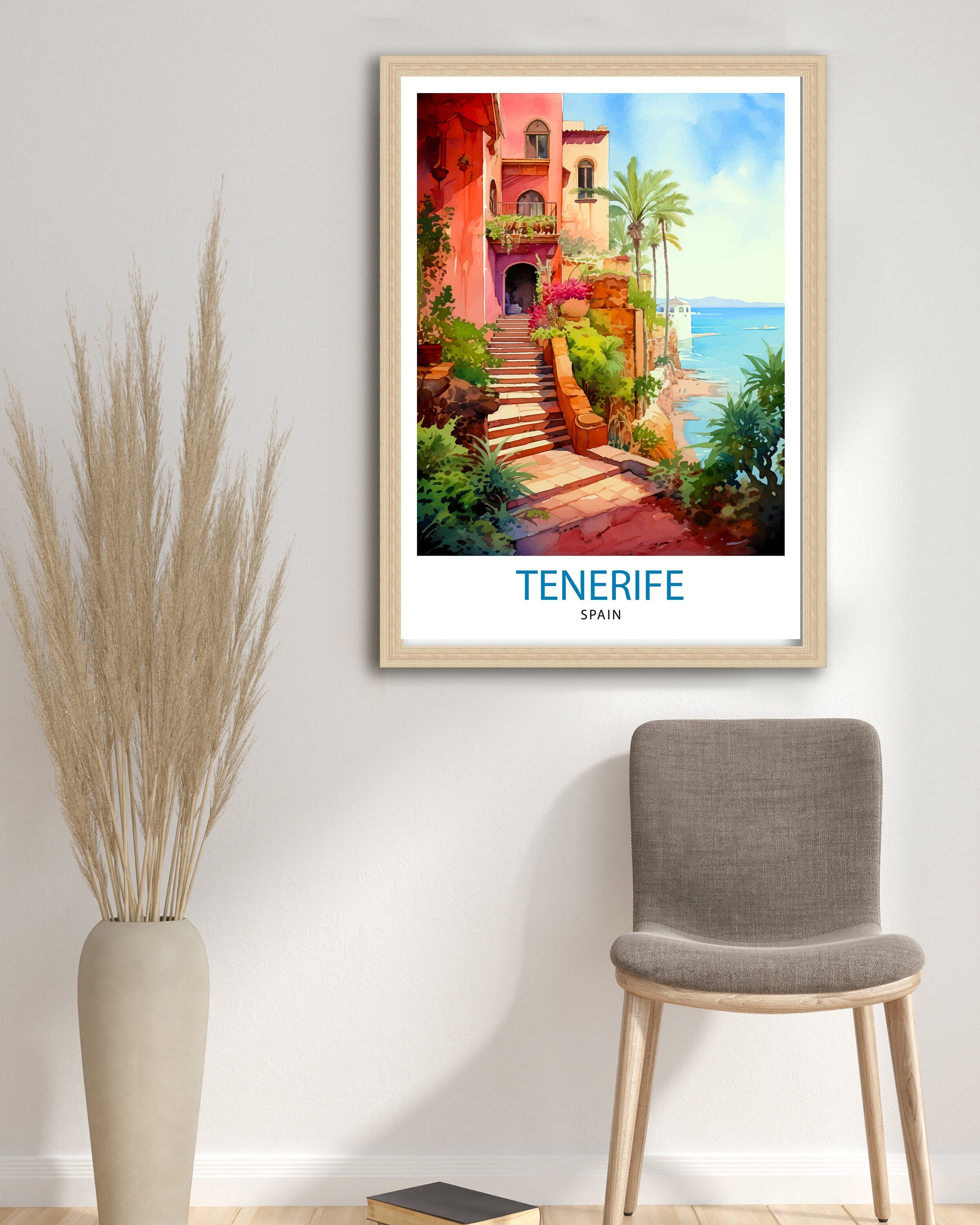 Tenerife Spain Travel Print Tenerife Wall Decor Tenerife Home Living Decor Tenerife Illustration Travel Poster Gift For Tenerife Spain Home