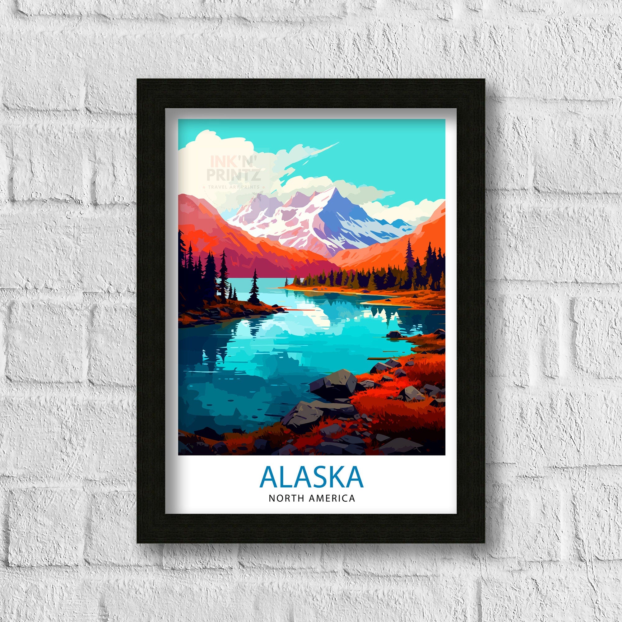 Alaska Travel Print | Alaska Poster | Alaska Travel Print | Alaska Print | Travel Poster | Alaska Wall Art | Alaska Art