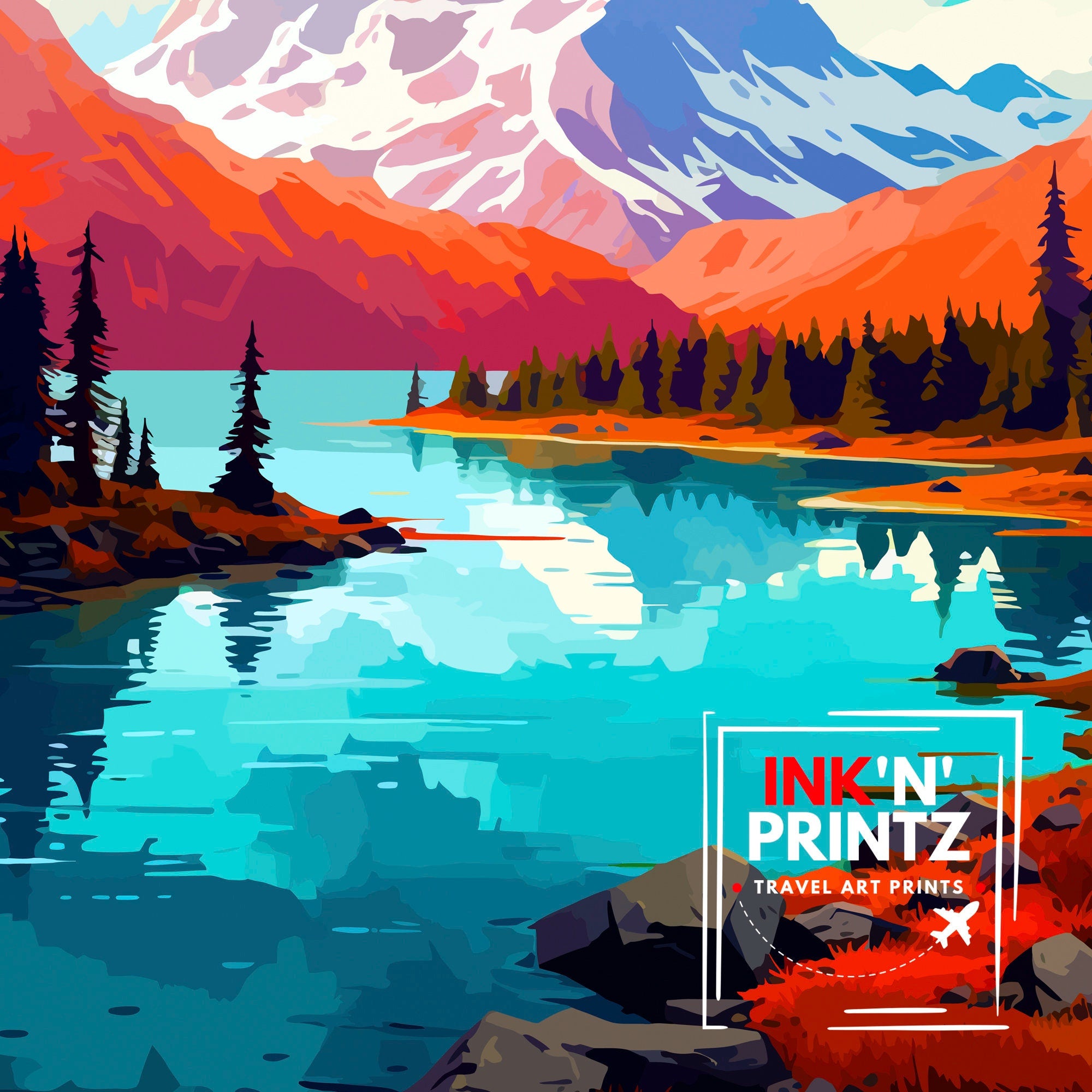 Alaska Travel Print | Alaska Poster | Alaska Travel Print | Alaska Print | Travel Poster | Alaska Wall Art | Alaska Art