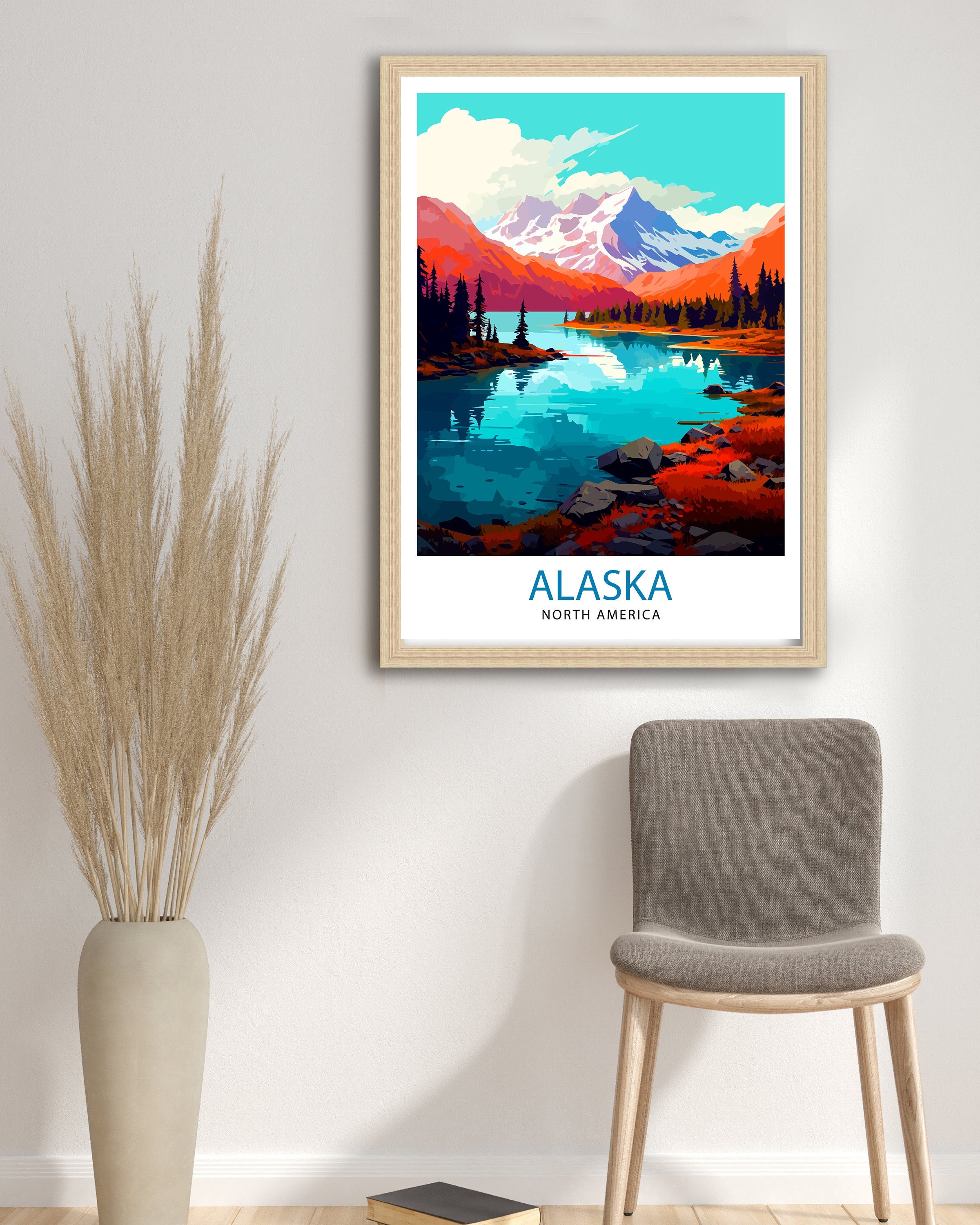 Alaska Travel Print | Alaska Poster | Alaska Travel Print | Alaska Print | Travel Poster | Alaska Wall Art | Alaska Art