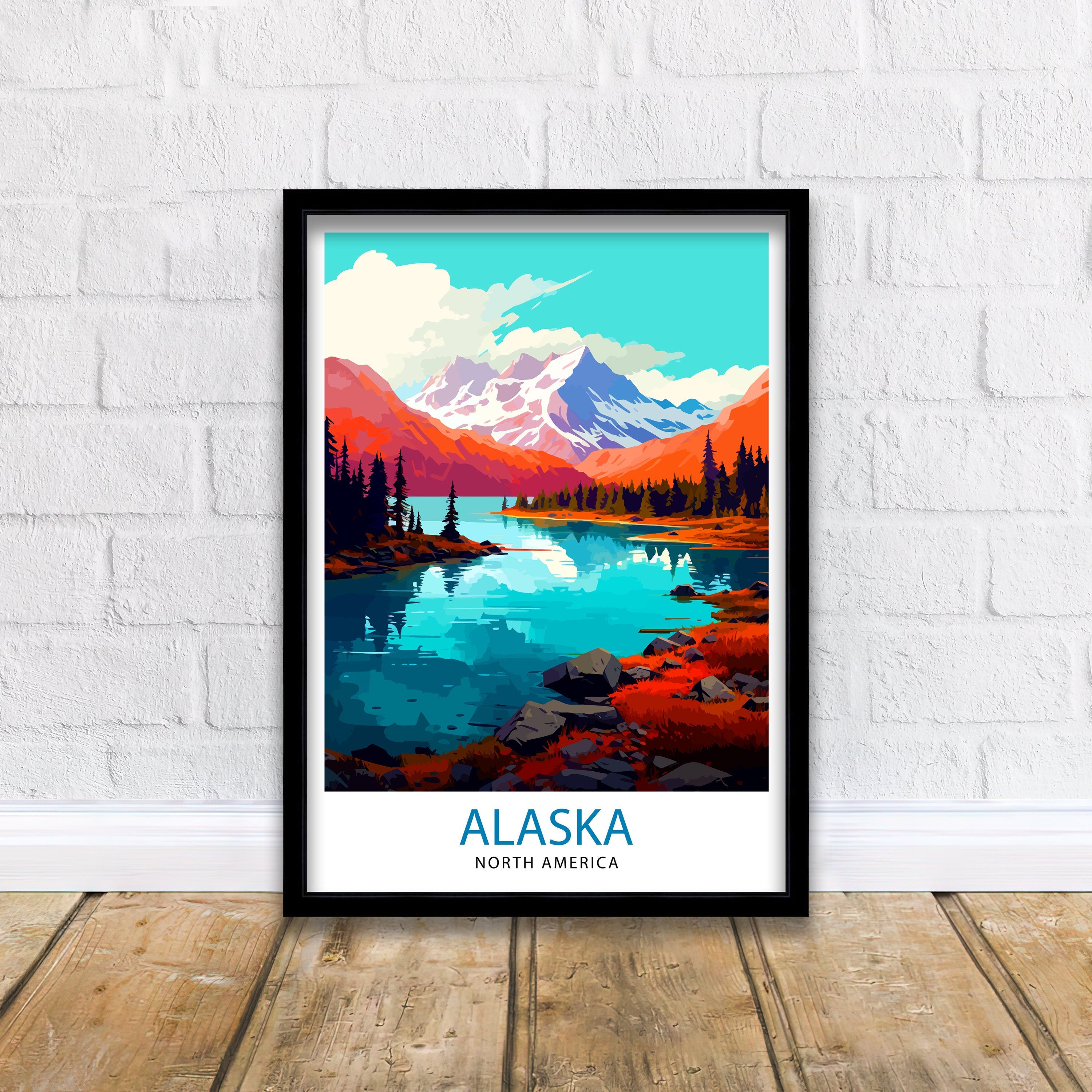 Alaska Travel Print | Alaska Poster | Alaska Travel Print | Alaska Print | Travel Poster | Alaska Wall Art | Alaska Art
