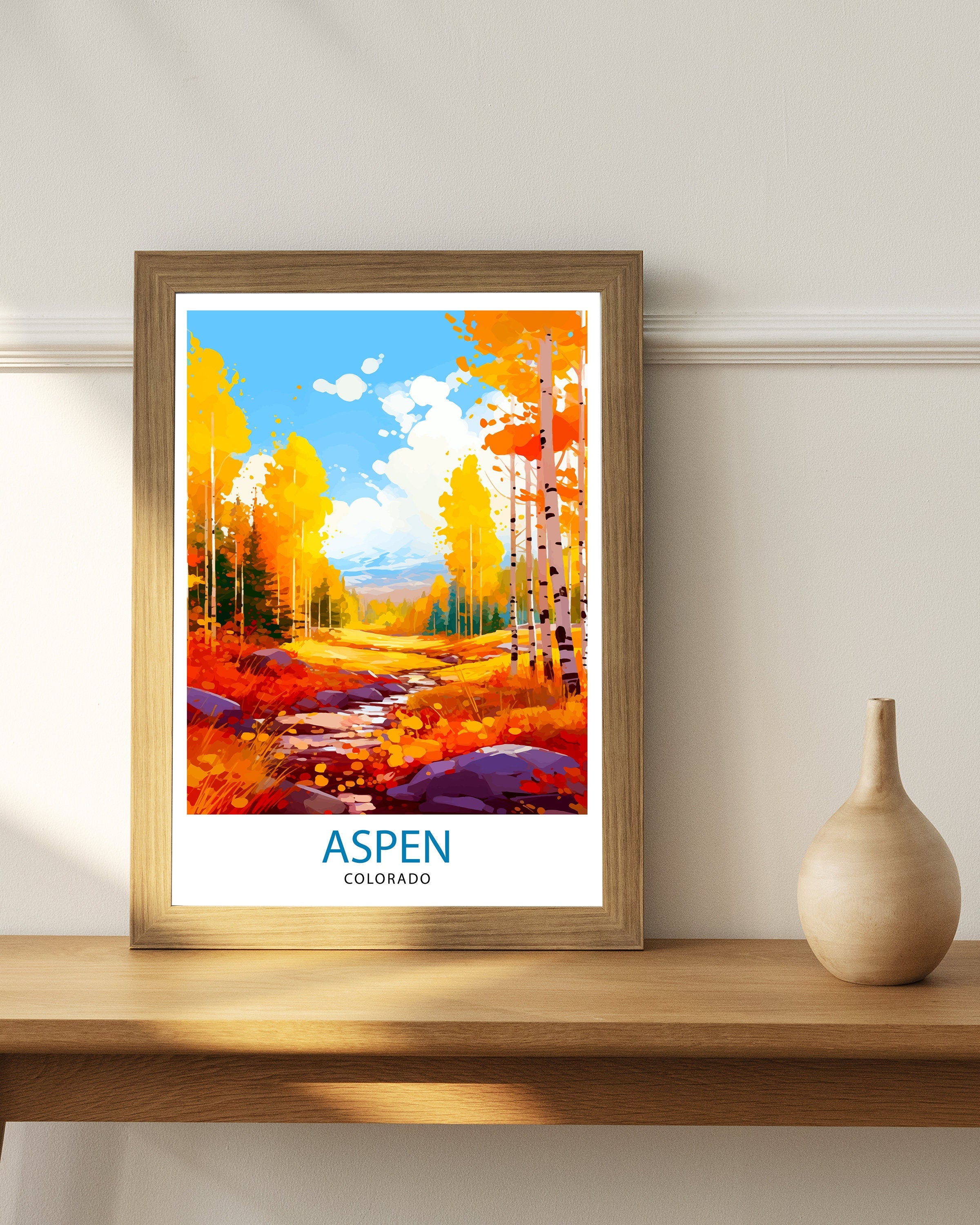 Aspen Art Print | Aspen | Aspen Art | Aspen Print | Aspen Poster | Aspen Wall Art | Aspen Colorado | Travel Poster | Aspen Painting