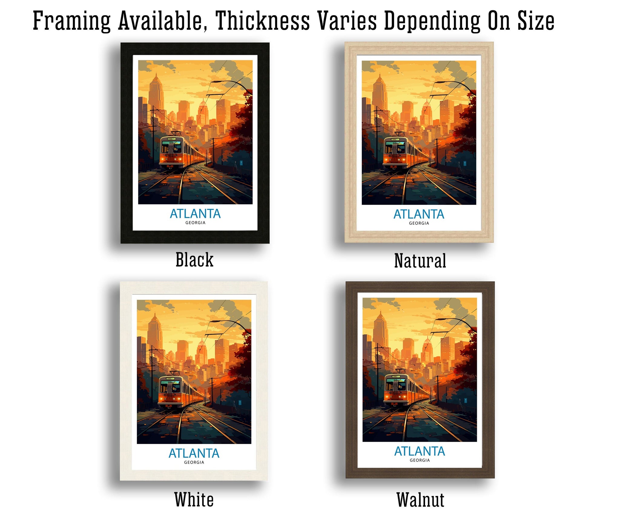 Atlanta Travel Print| Atlanta Wall Art Atlanta Home Atlanta Illustration Travel Poster Georgia Gift Atlanta Skyline Atlanta Georgia