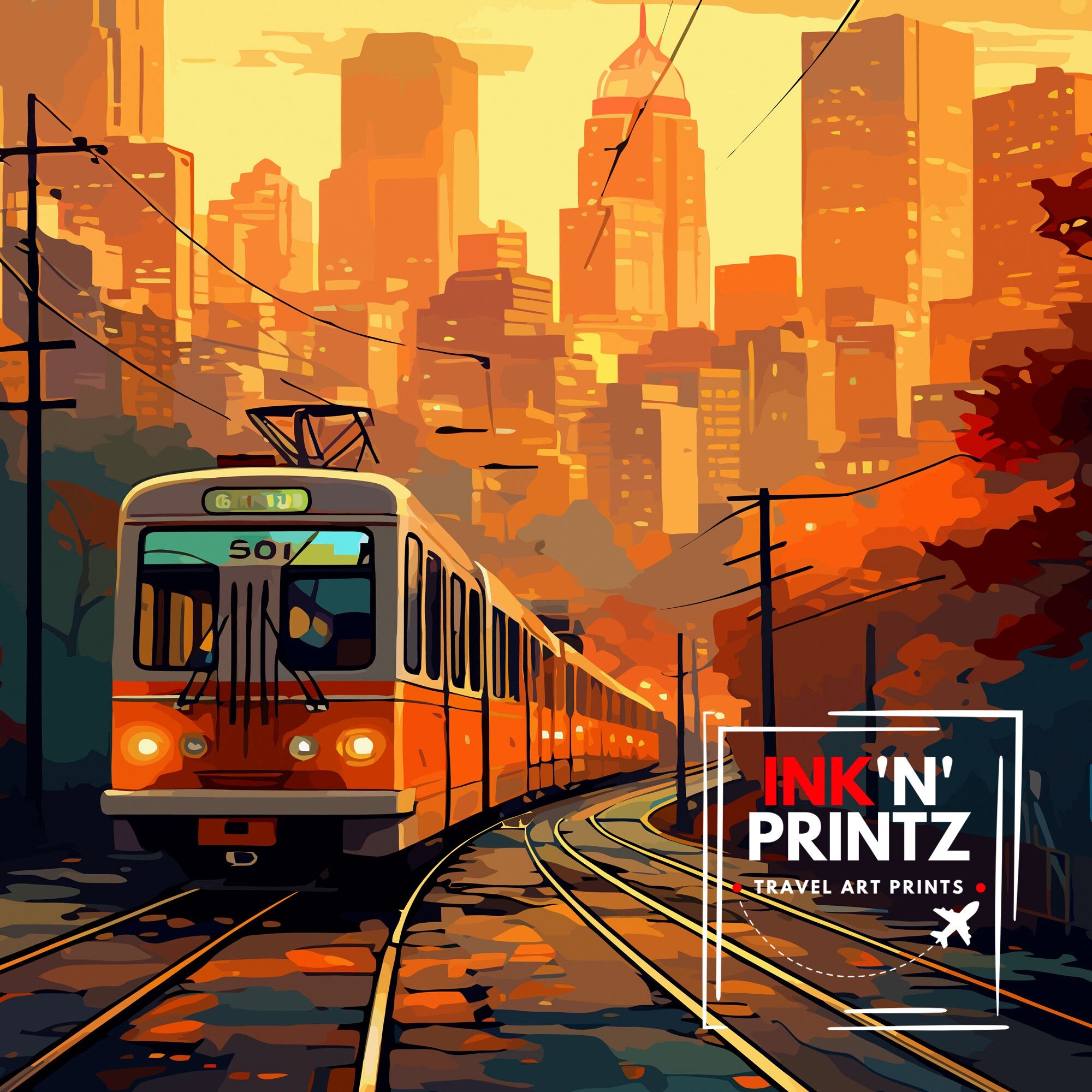 Atlanta Travel Print| Atlanta Wall Art Atlanta Home Atlanta Illustration Travel Poster Georgia Gift Atlanta Skyline Atlanta Georgia