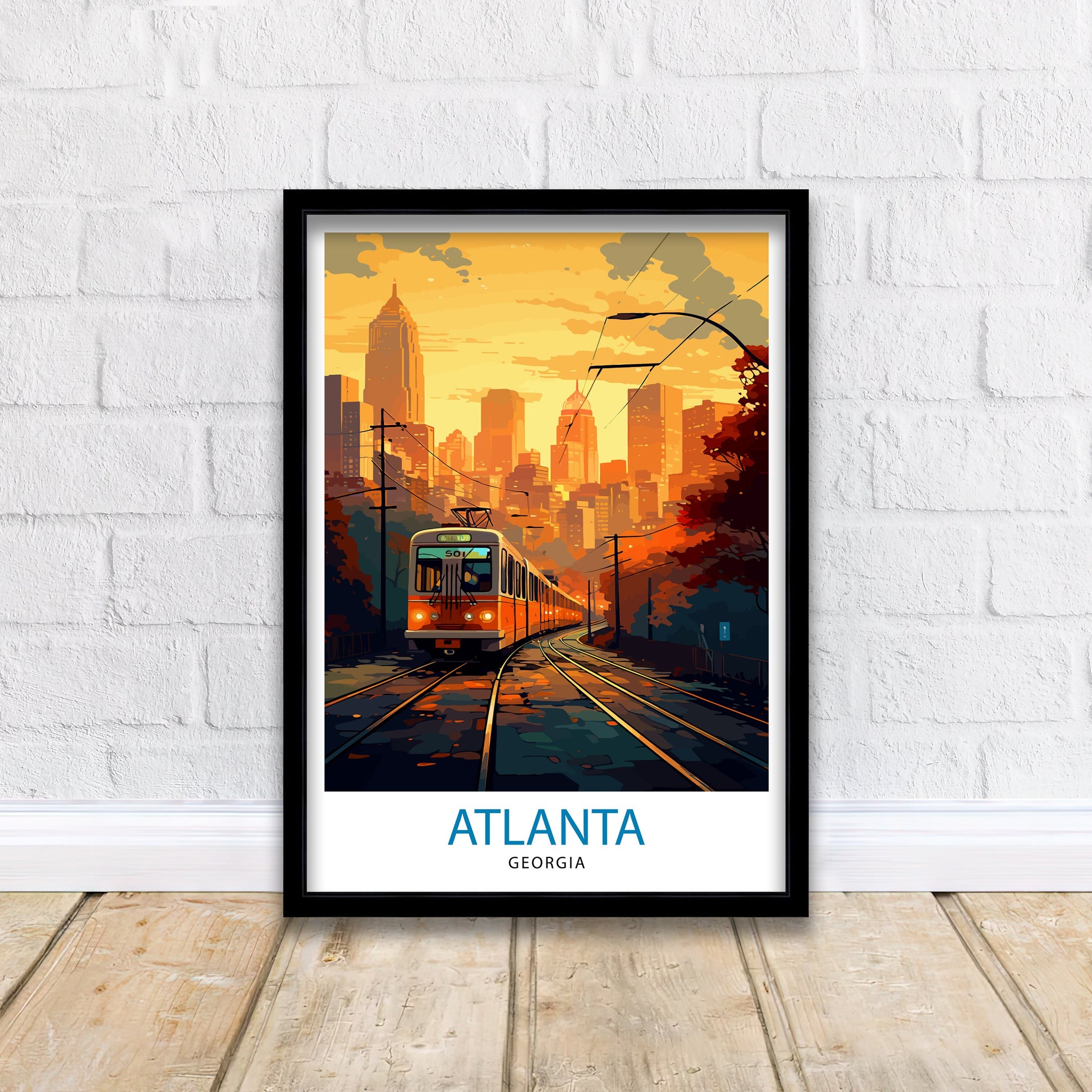 Atlanta Travel Print| Atlanta Wall Art Atlanta Home Atlanta Illustration Travel Poster Georgia Gift Atlanta Skyline Atlanta Georgia