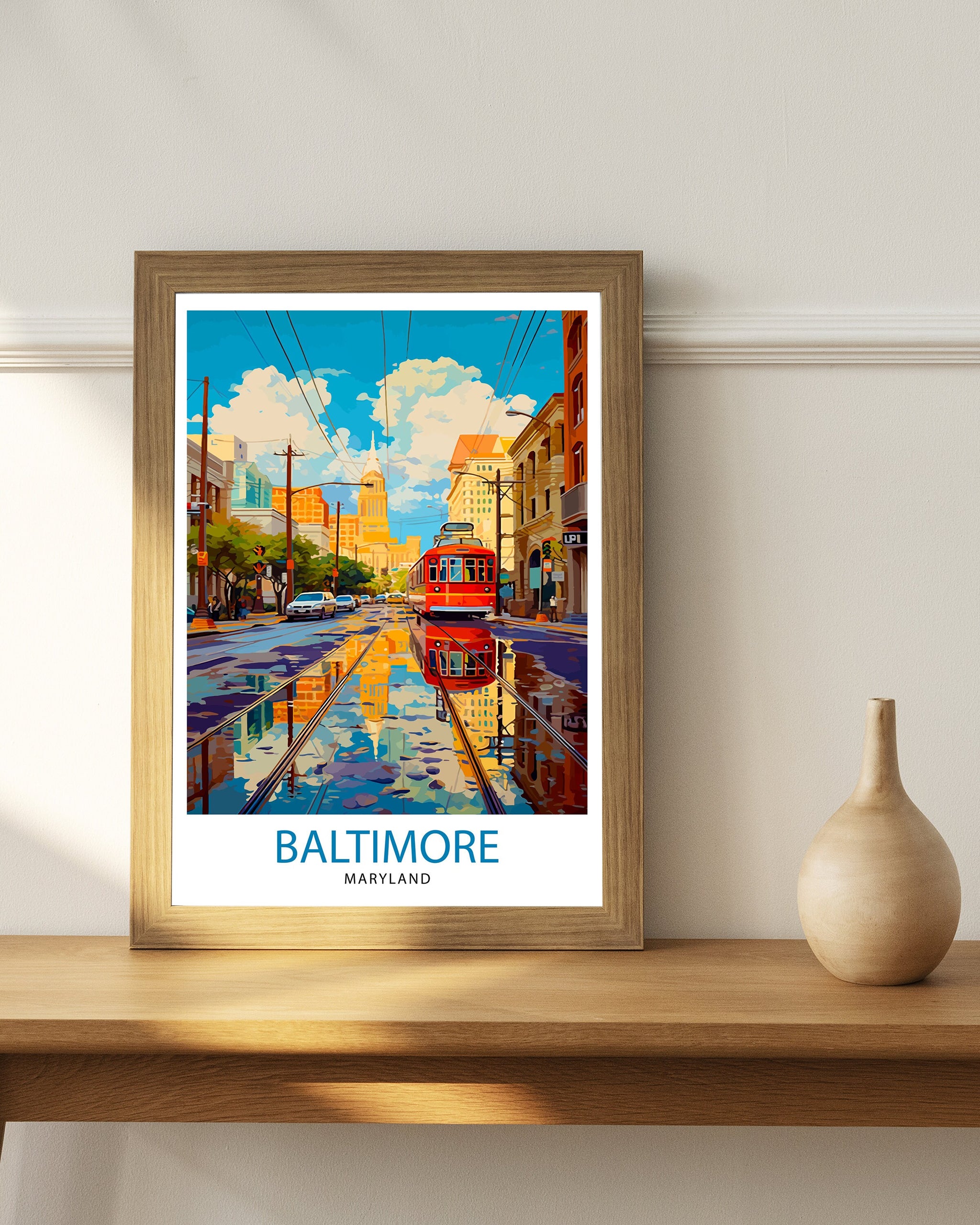 Baltimore Maryland Travel Print| Baltimore Wall Decor Baltimore Poster Maryland Travel Prints Baltimore Art Print Baltimore Illustration