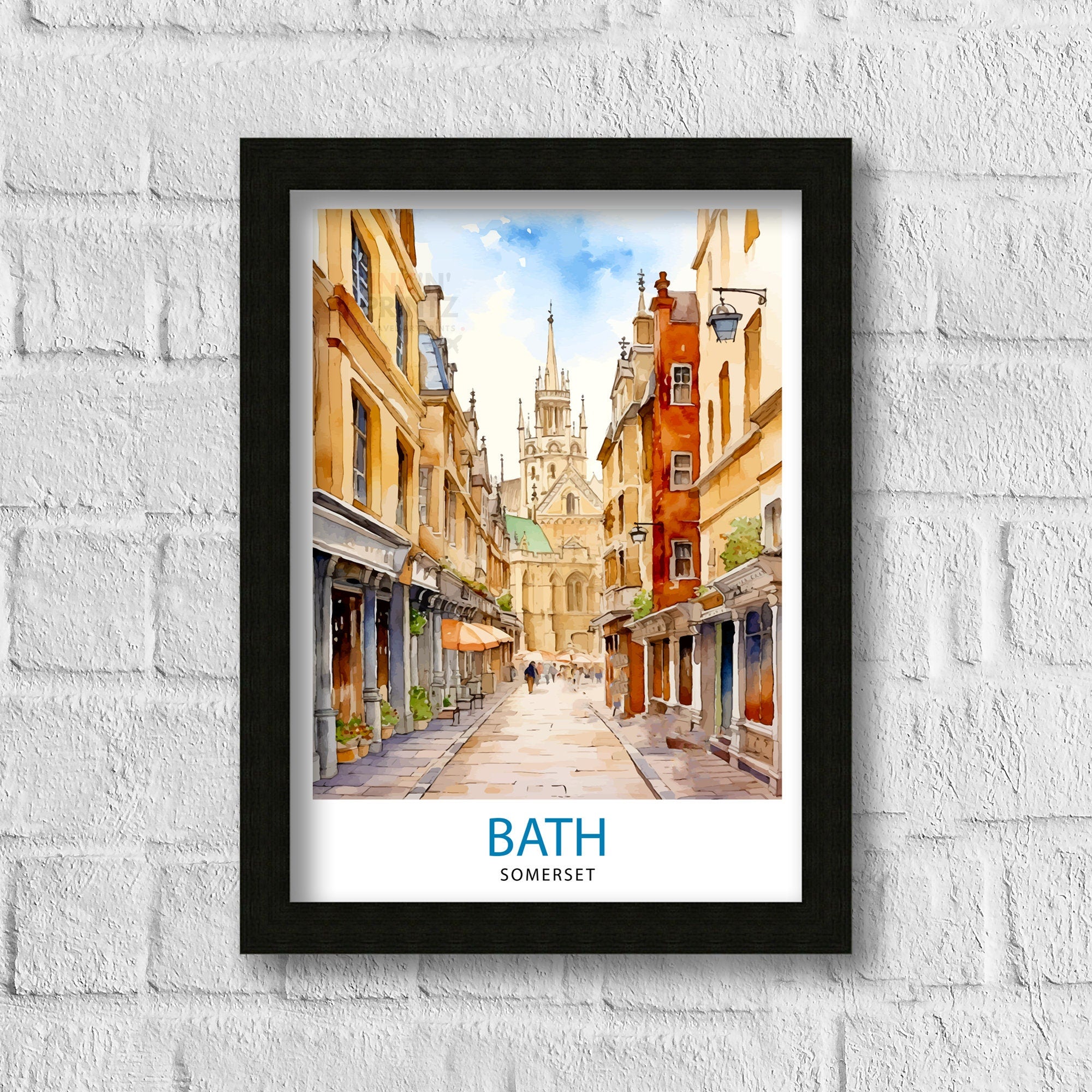 Bath Somerset Travel Poster Bath Wall Art Bath Home Decor Bath Illustration Travel Poster Gift Somerset England Home Decor