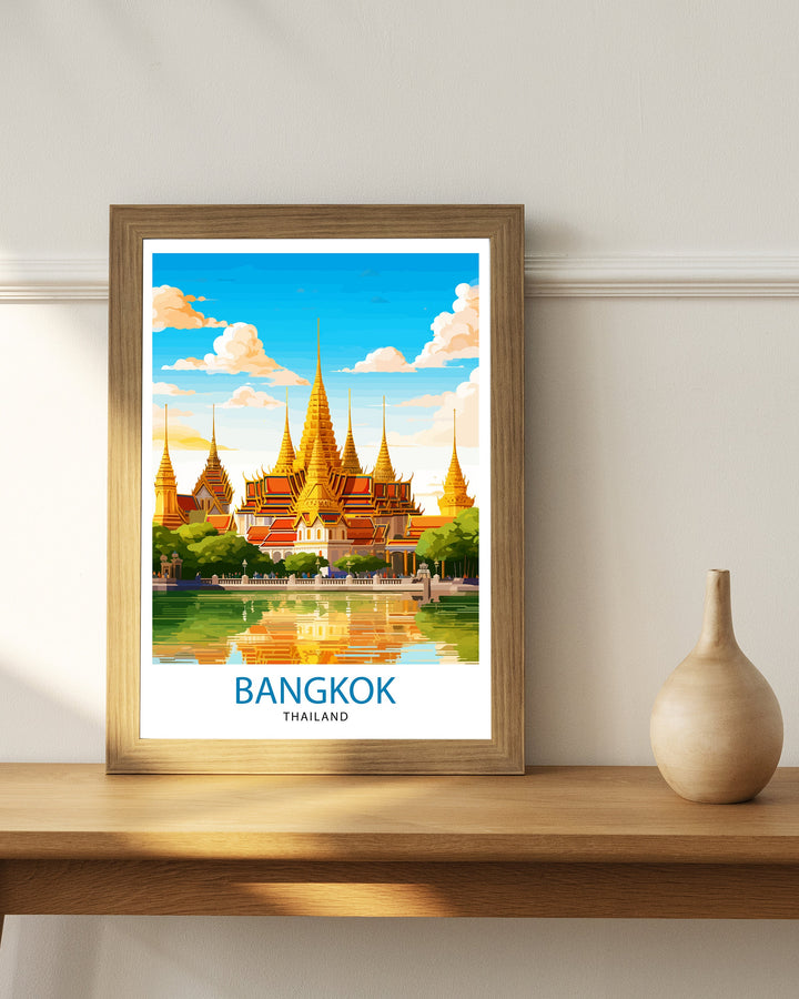 Bangkok Thailand Travel Print Bangkok Wall Decor Bangkok Home Living Decor Bangkok Illustration Travel Poster Gift for Bangkok Thailand