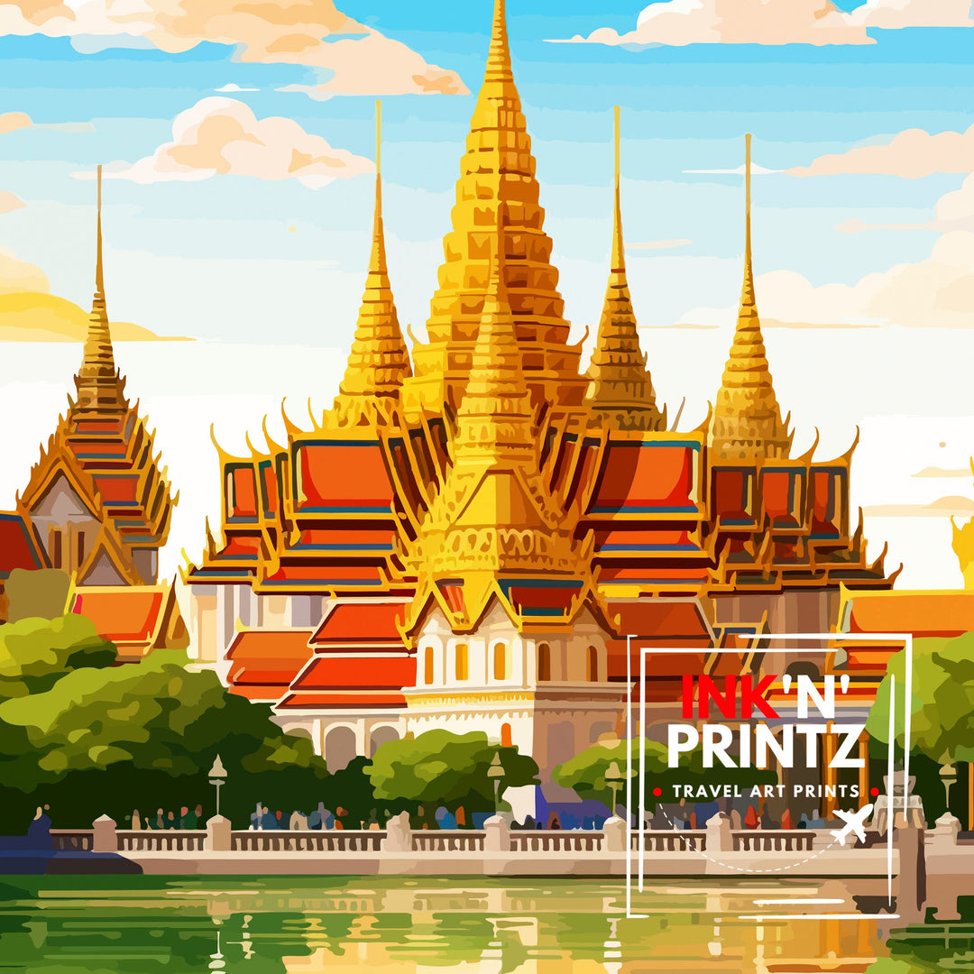 Bangkok Thailand Travel Print Bangkok Wall Decor Bangkok Home Living Decor Bangkok Illustration Travel Poster Gift for Bangkok Thailand