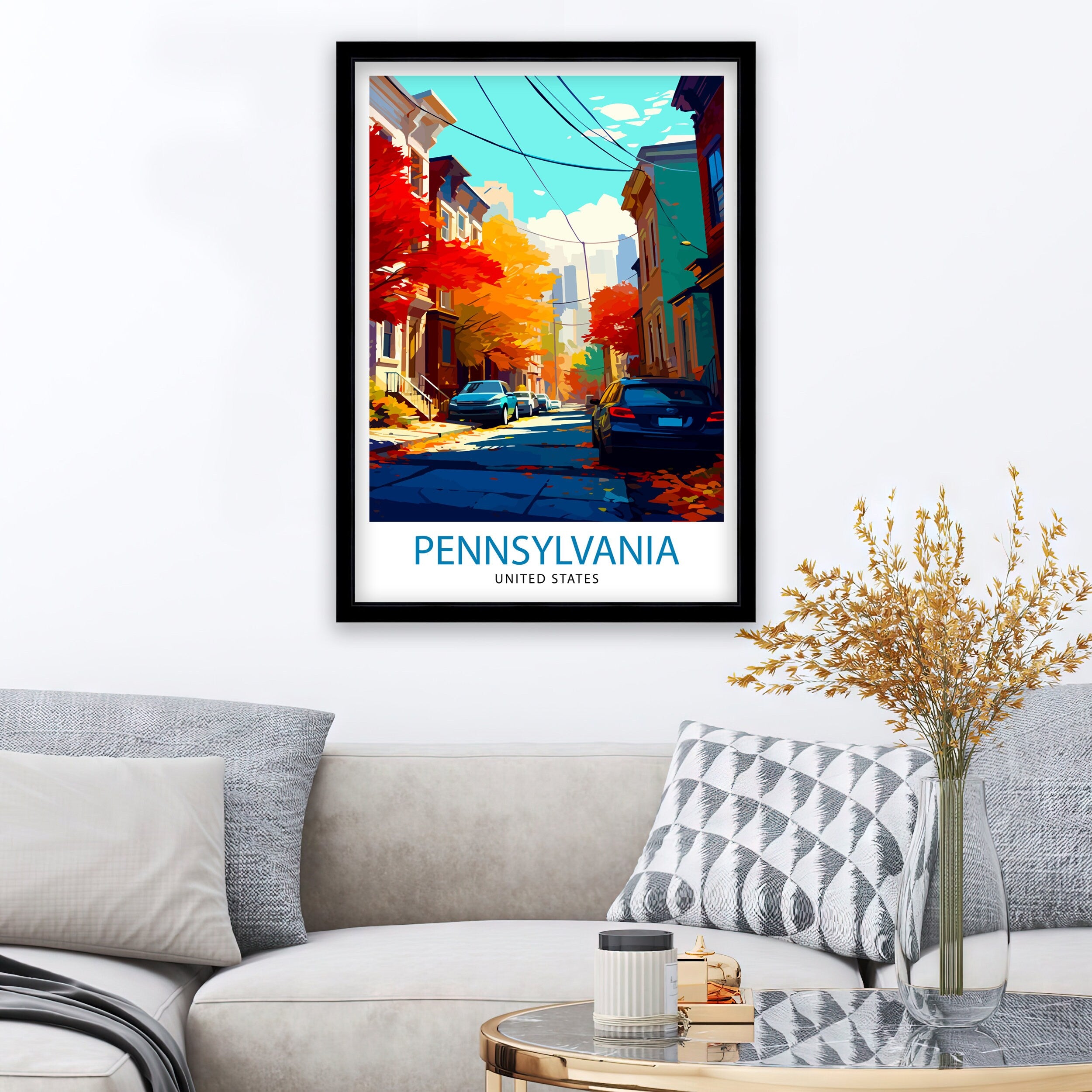 Philadelphia Travel Print| Philadelphia Wall Decor Philadelphia Art Print Pennsylvania Travel Poster Gift for Philly Lovers