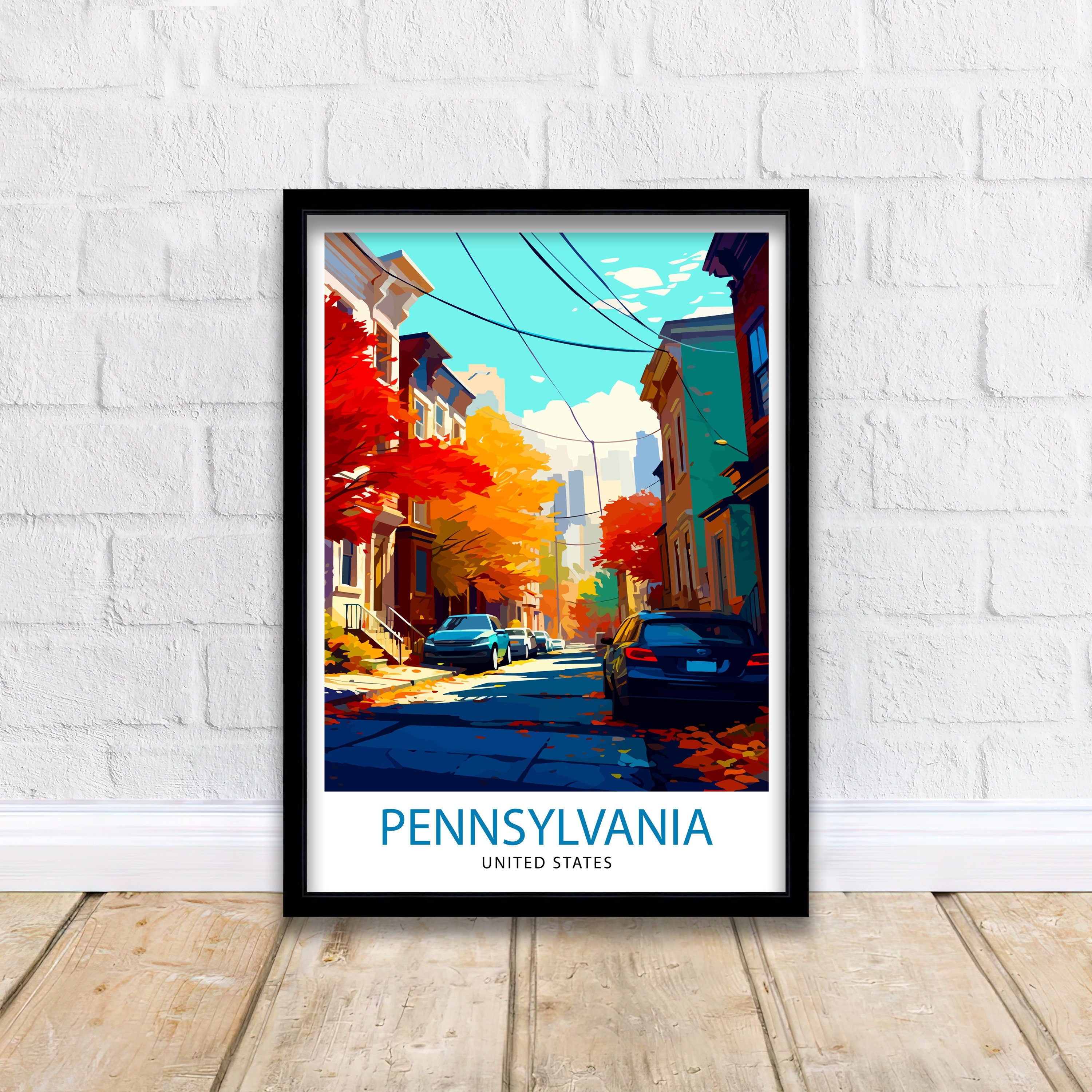 Philadelphia Travel Print| Philadelphia Wall Decor Philadelphia Art Print Pennsylvania Travel Poster Gift for Philly Lovers