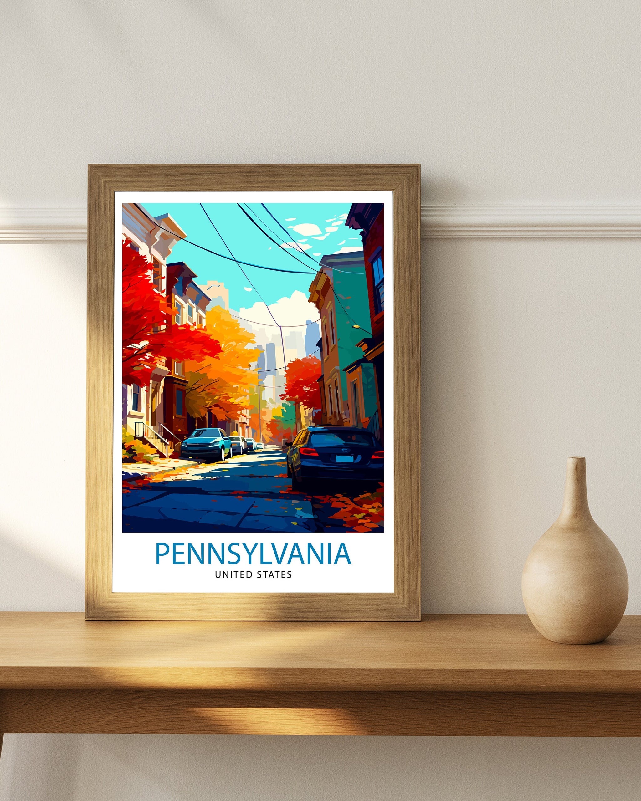 Philadelphia Travel Print| Philadelphia Wall Decor Philadelphia Art Print Pennsylvania Travel Poster Gift for Philly Lovers