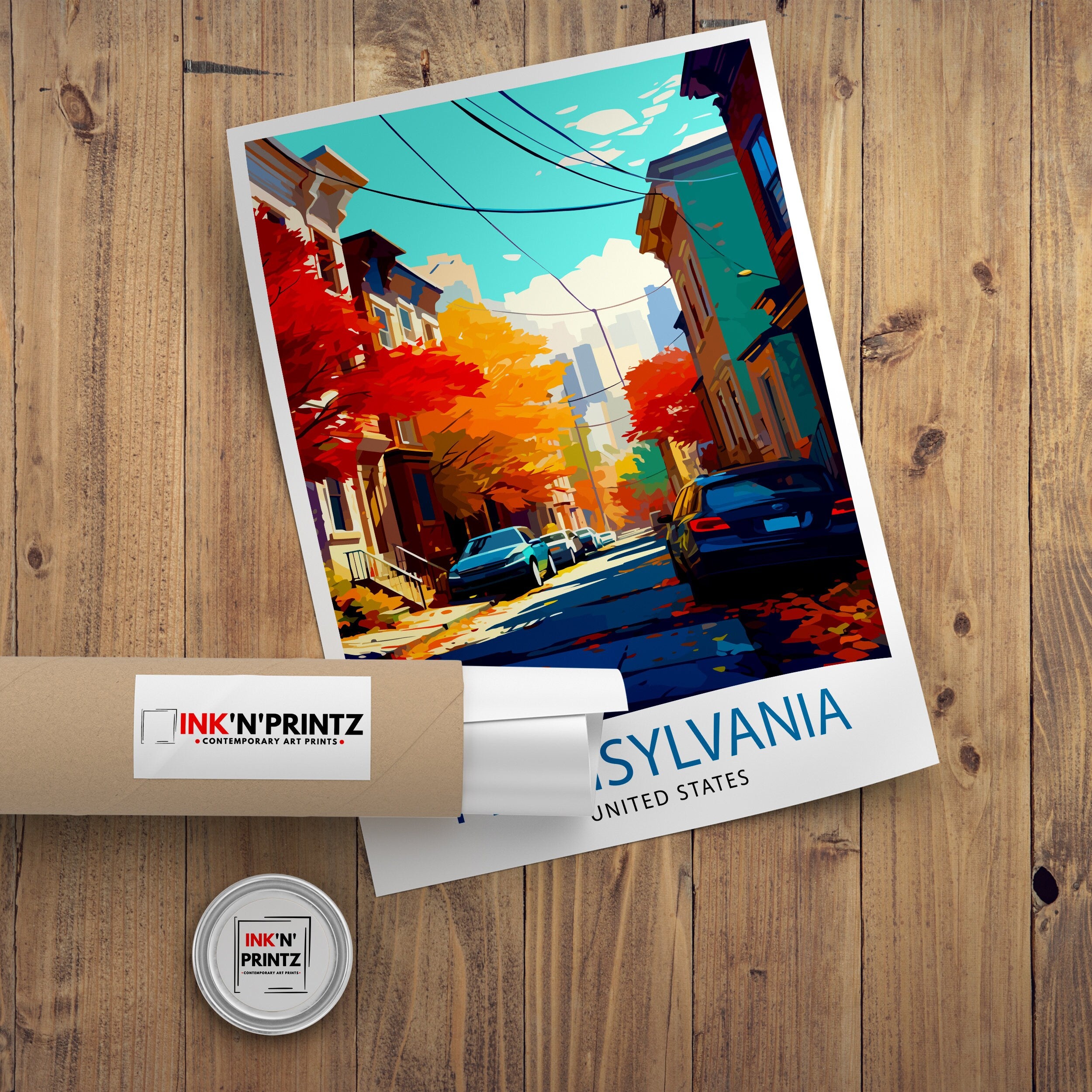 Philadelphia Travel Print| Philadelphia Wall Decor Philadelphia Art Print Pennsylvania Travel Poster Gift for Philly Lovers