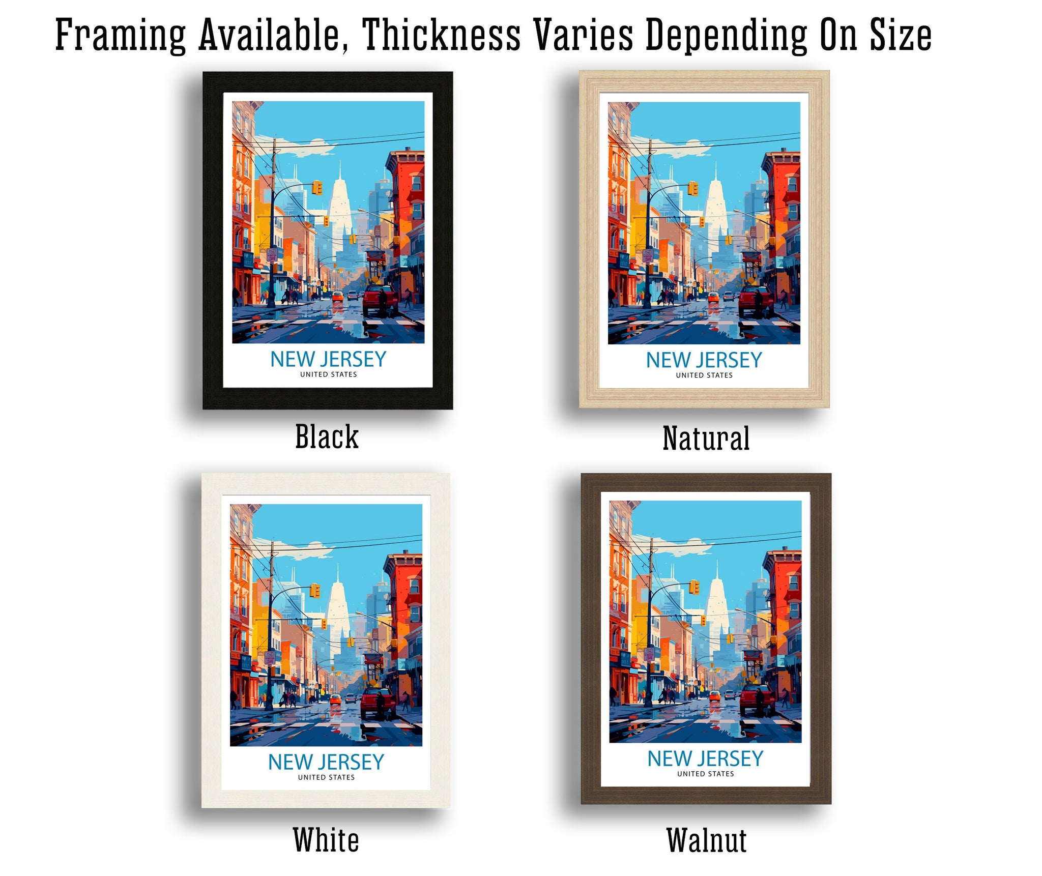 New Jersey US Travel Print| New Jersey Wall Decor New Jersey Poster US Travel Prints New Jersey Art Print New Jersey Illustration New Jersey