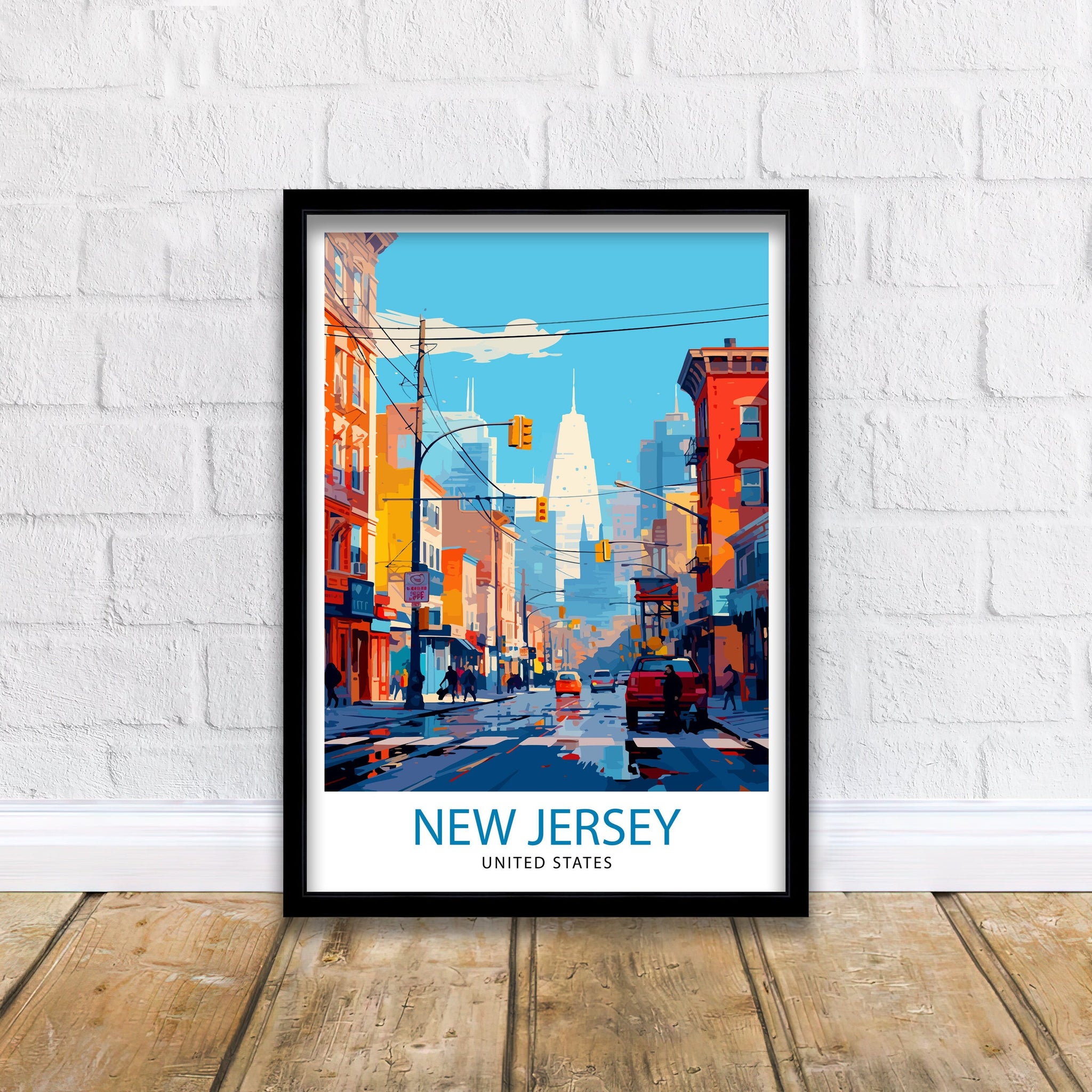 New Jersey US Travel Print| New Jersey Wall Decor New Jersey Poster US Travel Prints New Jersey Art Print New Jersey Illustration New Jersey
