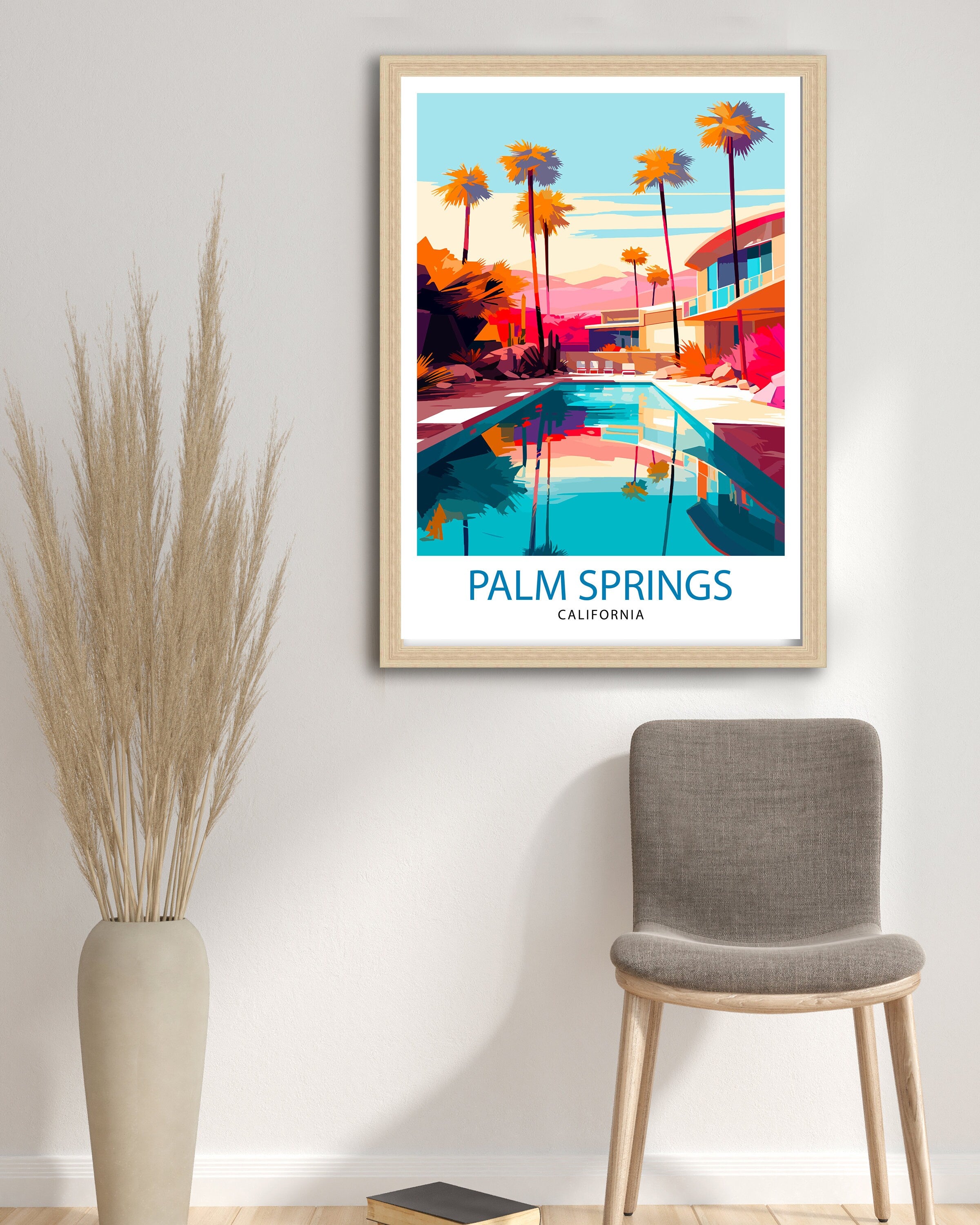 Palm Springs California Travel Print| Palm Springs Wall Art Palm Springs Home Decor Palm Springs Travel Poster Palm Springs Art Print