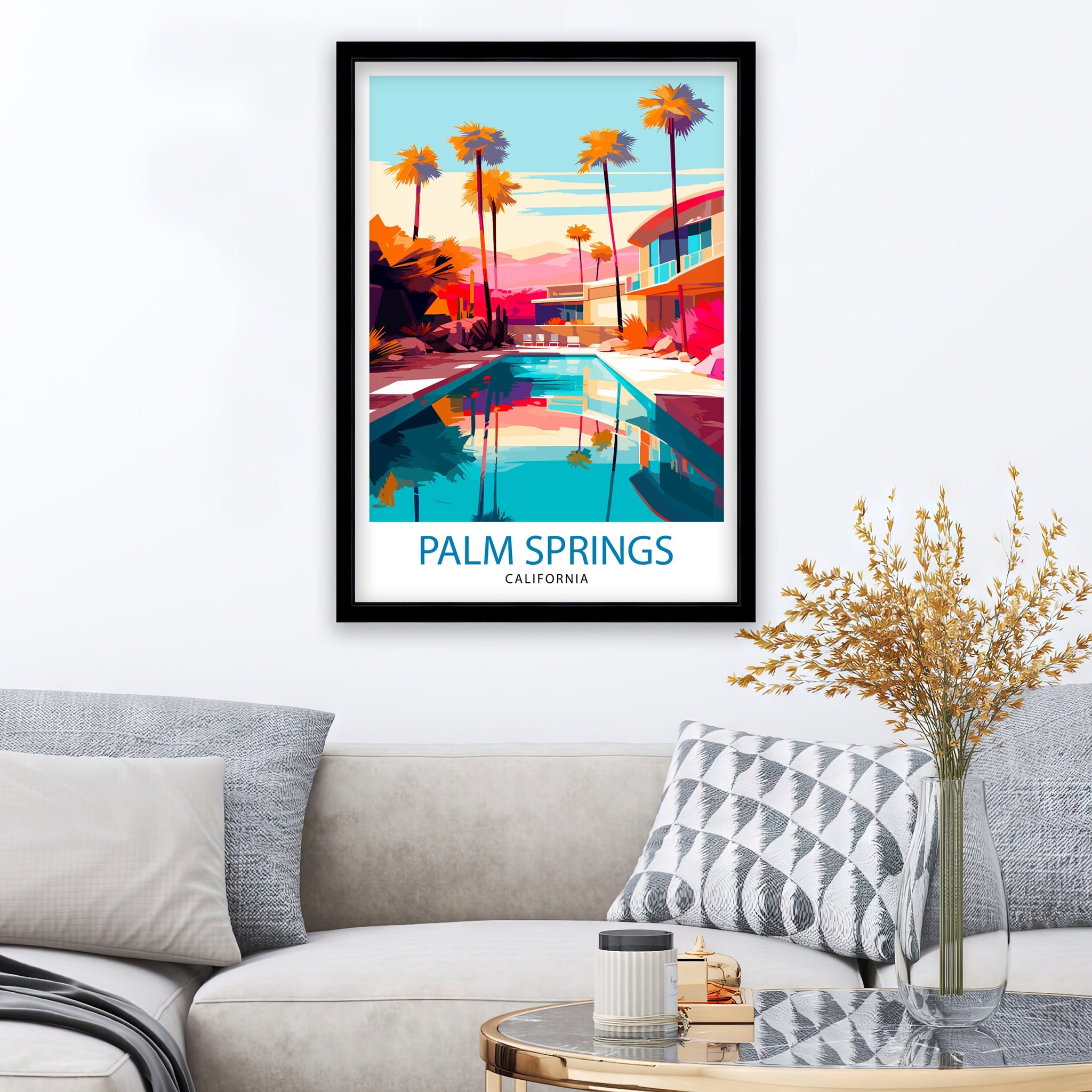 Palm Springs California Travel Print| Palm Springs Wall Art Palm Springs Home Decor Palm Springs Travel Poster Palm Springs Art Print