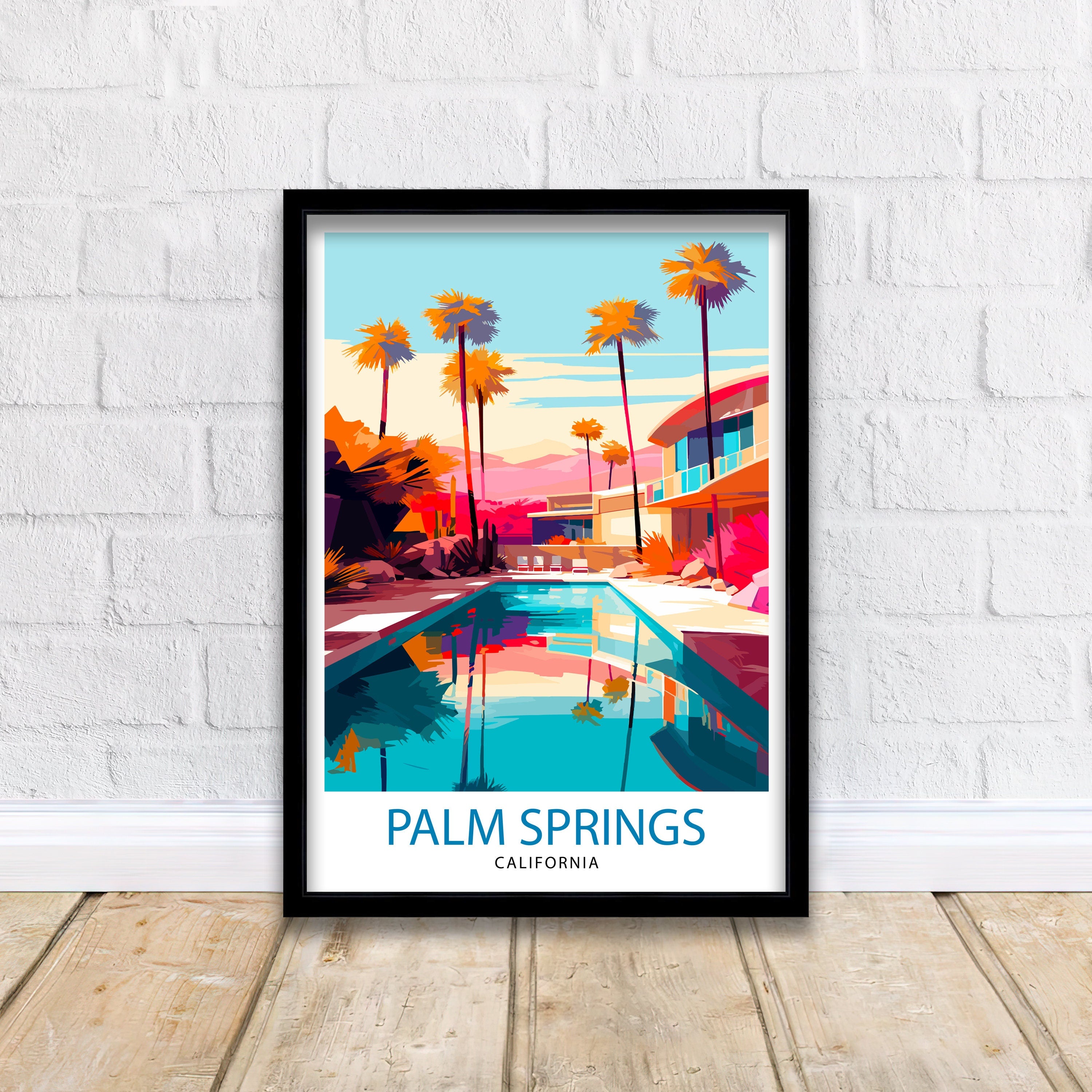 Palm Springs California Travel Print| Palm Springs Wall Art Palm Springs Home Decor Palm Springs Travel Poster Palm Springs Art Print