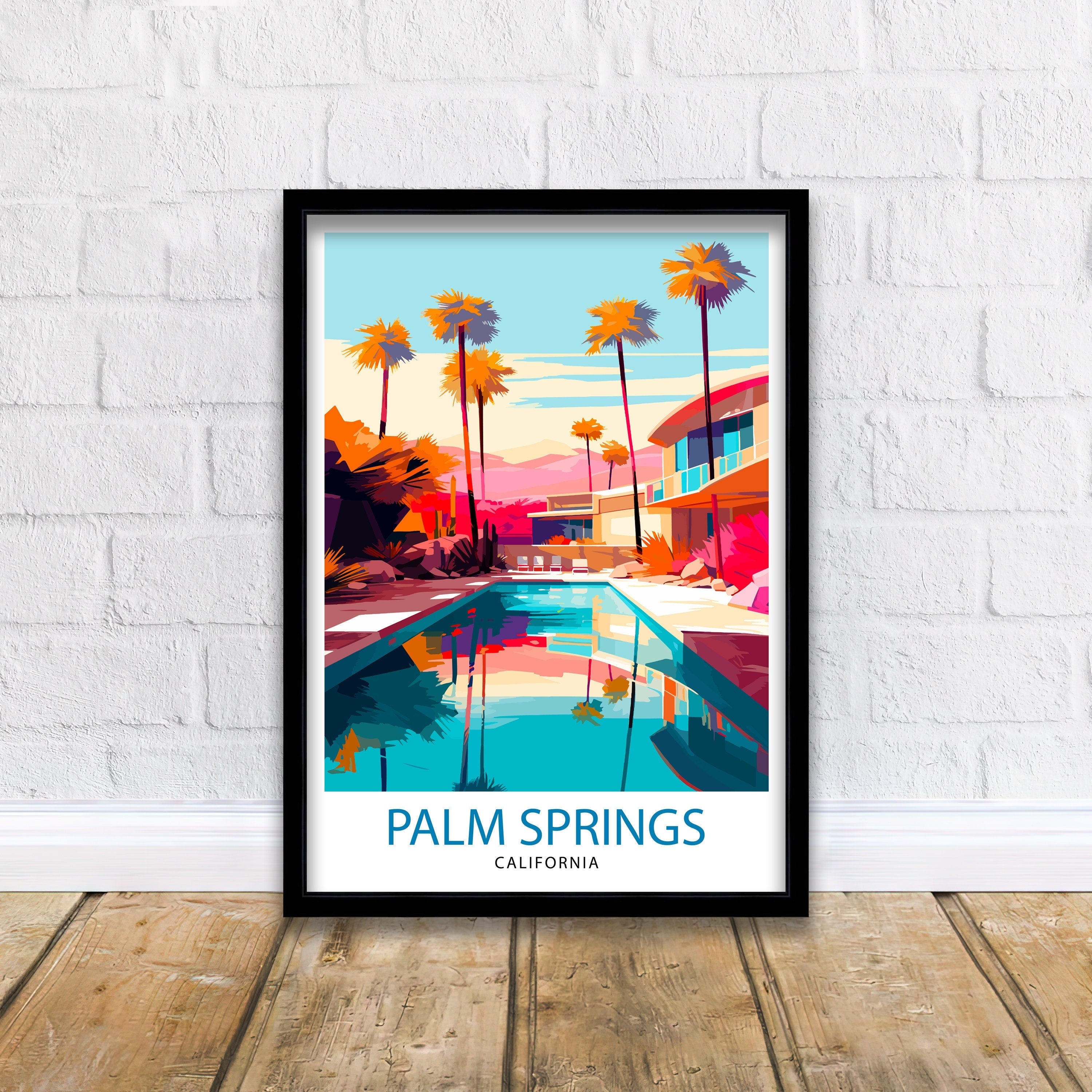 Palm Springs California Travel Print| Palm Springs Wall Art Palm Springs Home Decor Palm Springs Travel Poster Palm Springs Art Print